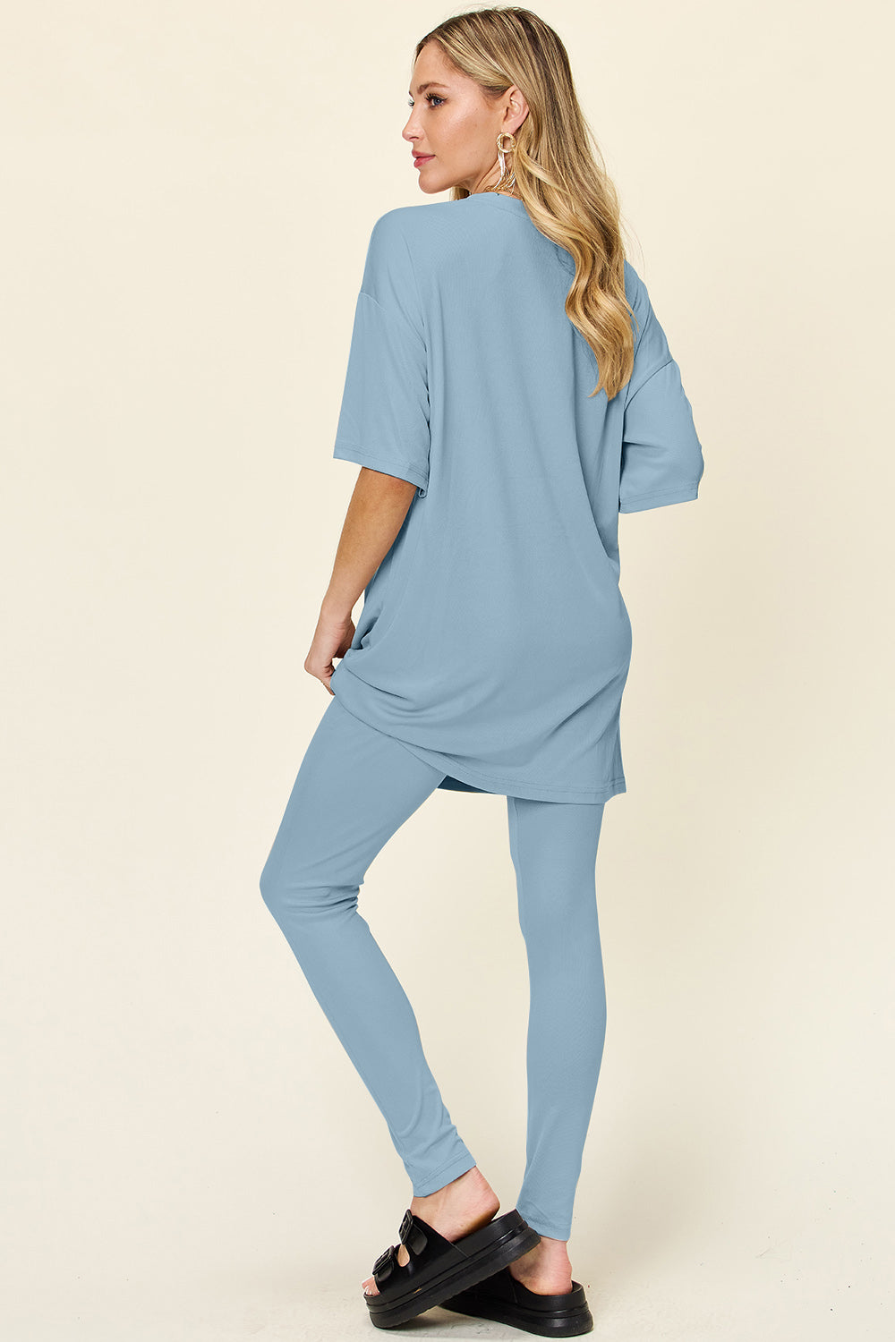 Grab Me Starbees Round Neck Dropped Shoulder T-Shirt and Leggings Set (Multiple Colors) - BP