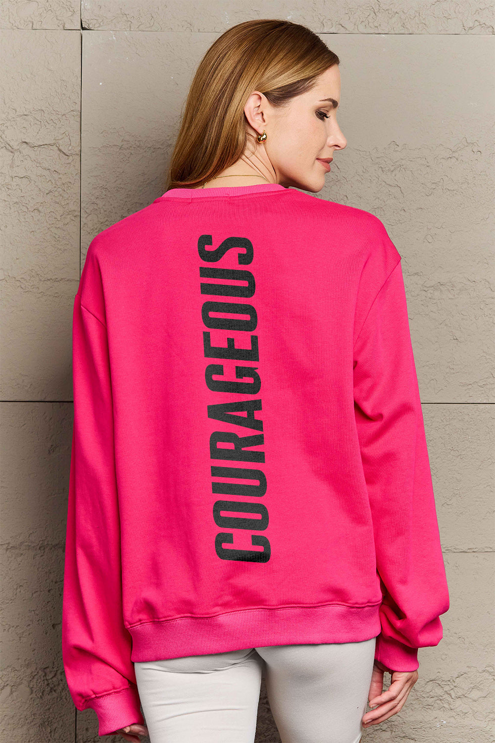 (S-3X) Always Courageous Simply Love COURAGEOUS Graphic Sweatshirt (Multiple Colors)