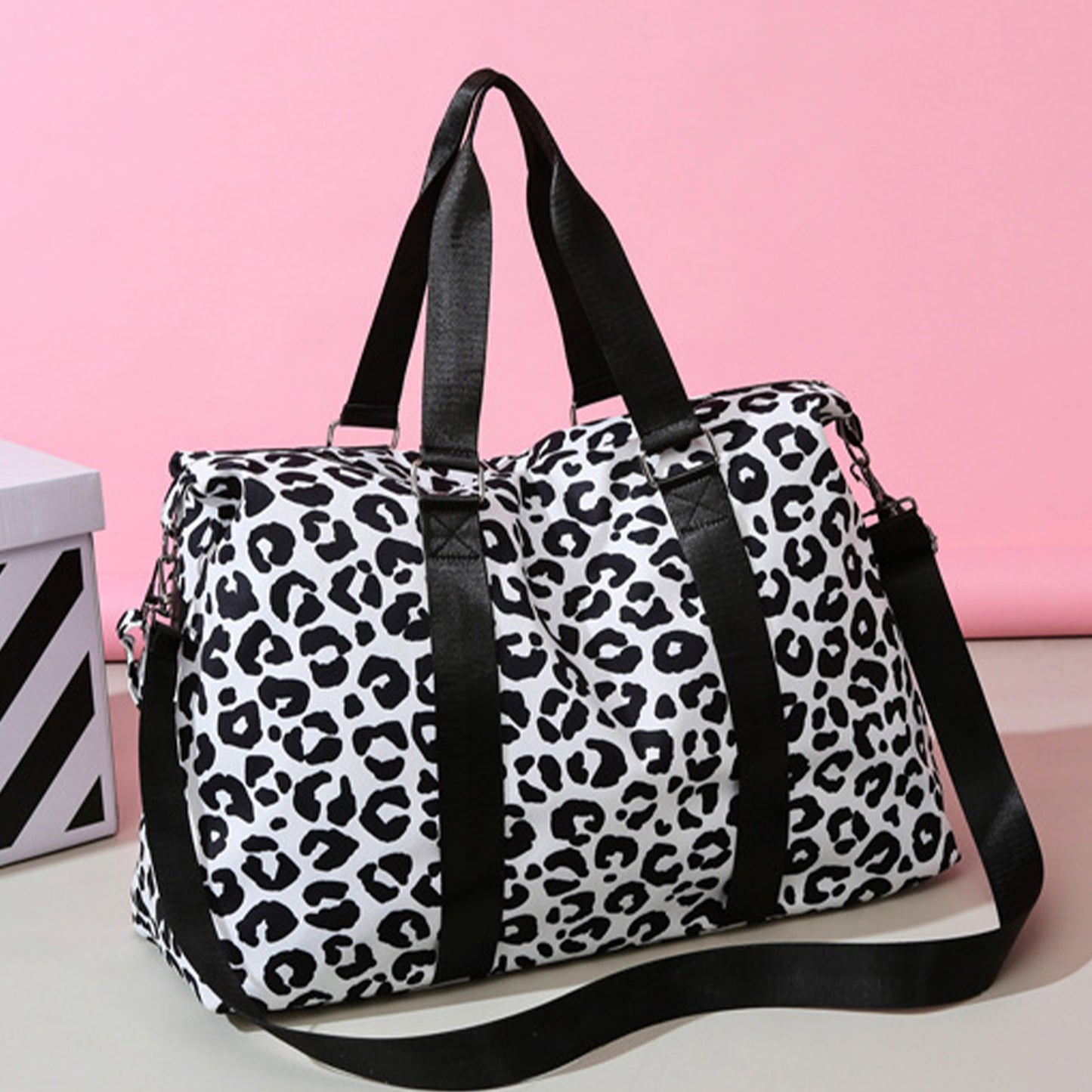 Whiskers And Purrs Animal Print Travel Bag