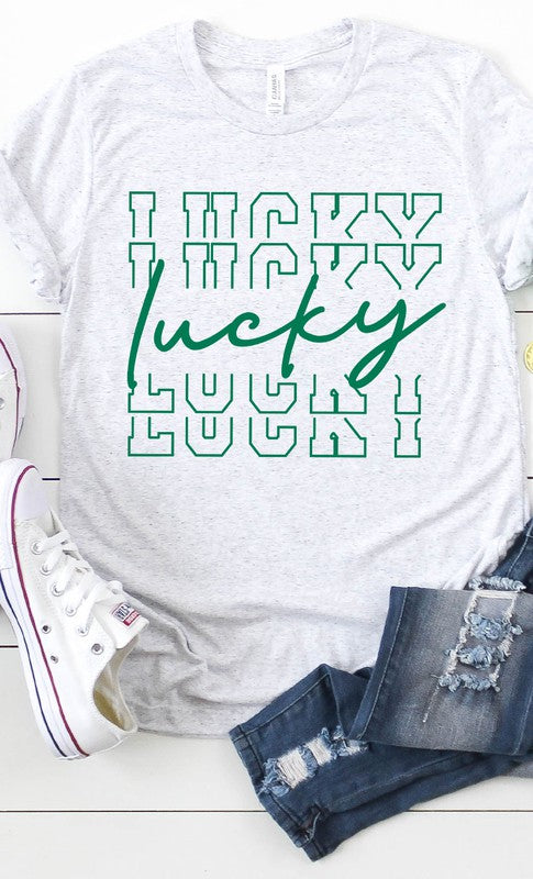 CURVY - Vintage Lucky Graphic Tee PLUS (MULTIPLE COLORS) - BP