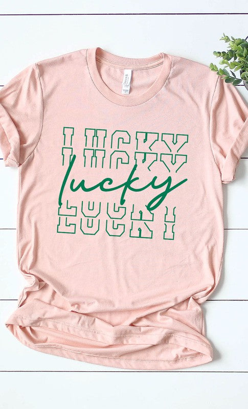 CURVY - Vintage Lucky Graphic Tee PLUS (MULTIPLE COLORS) - BP