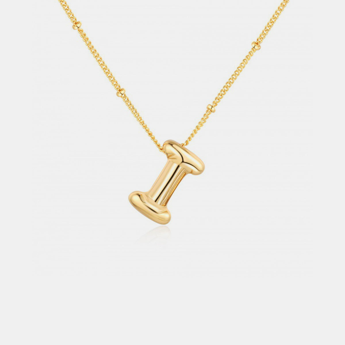 (A-J) What’s My Name Gold-Plated Bubble Initial Necklace