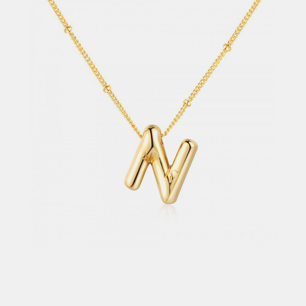 (K-S) What’s My Name Gold-Plated Bubble Initial Necklace