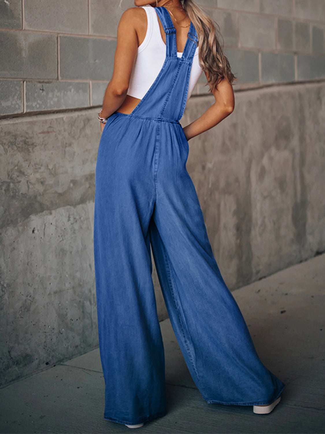 (S-2X) Fight The Feeling Wide Leg Denim Overalls (Multiple Colors) - BP