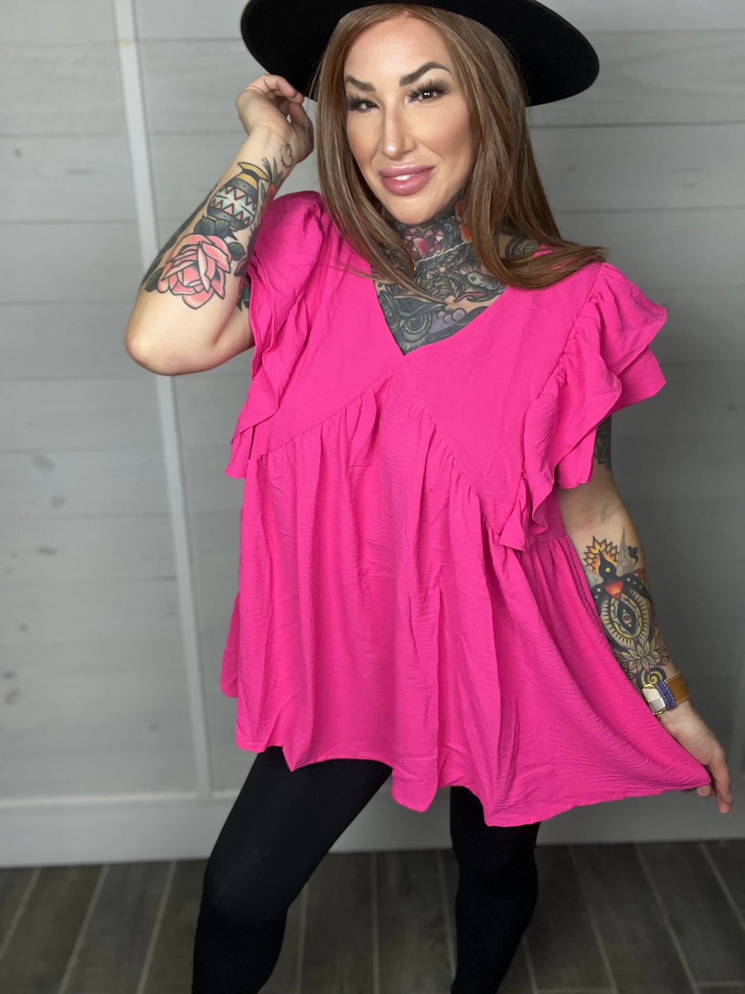 No Approval Needed Curvy Ruffle Top
