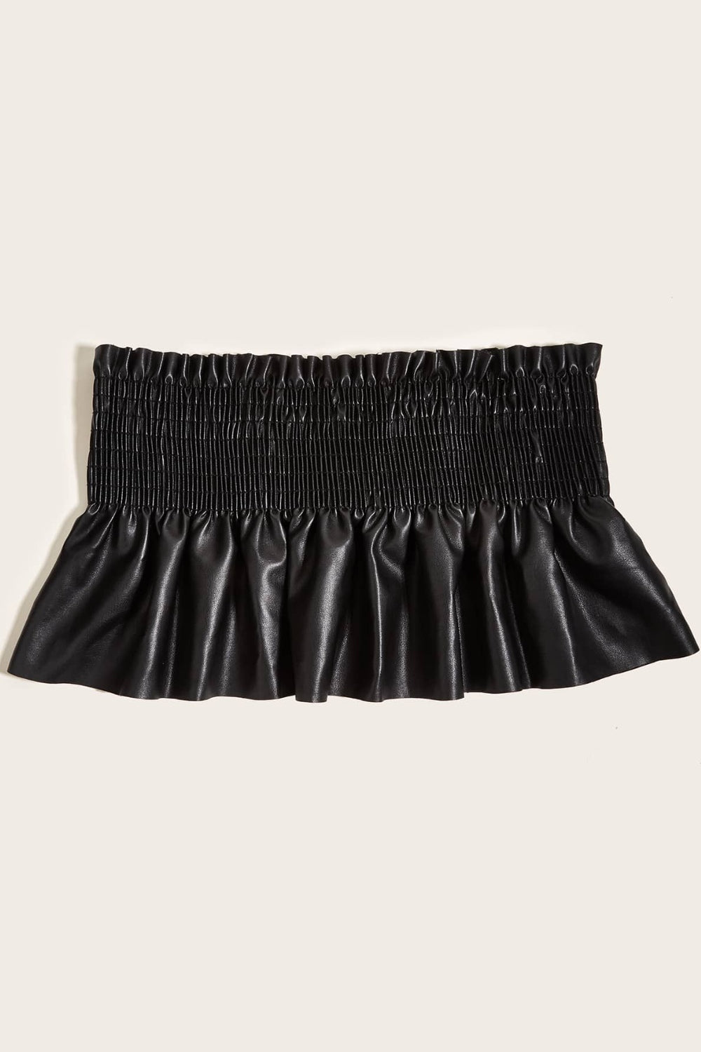 Cinch Me In Smocked Lace-Up PU Leather Belt