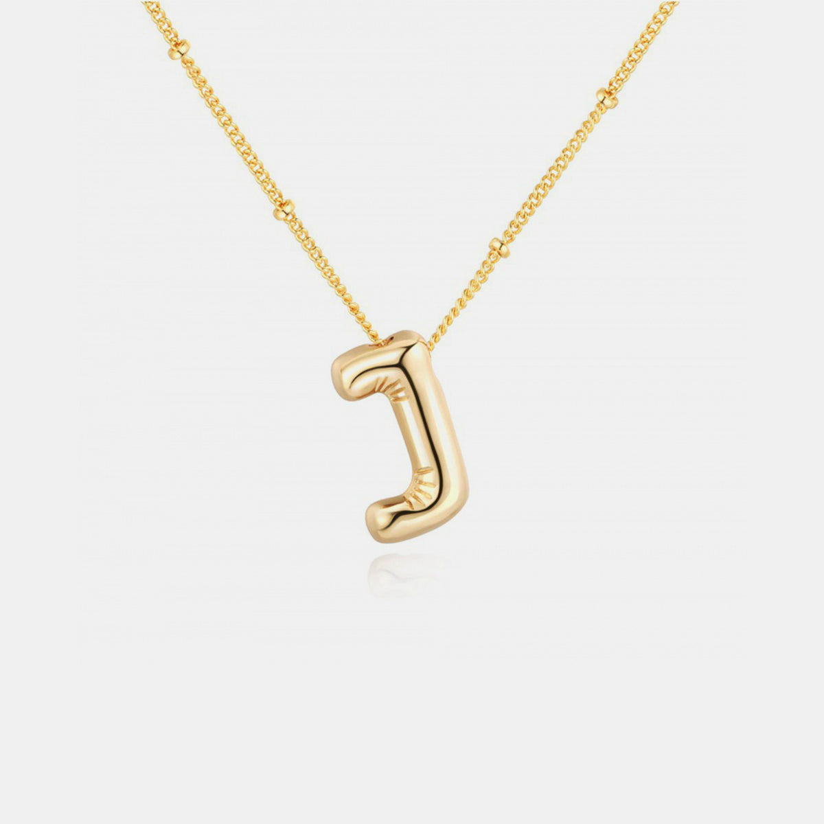 (A-J) What’s My Name Gold-Plated Bubble Initial Necklace