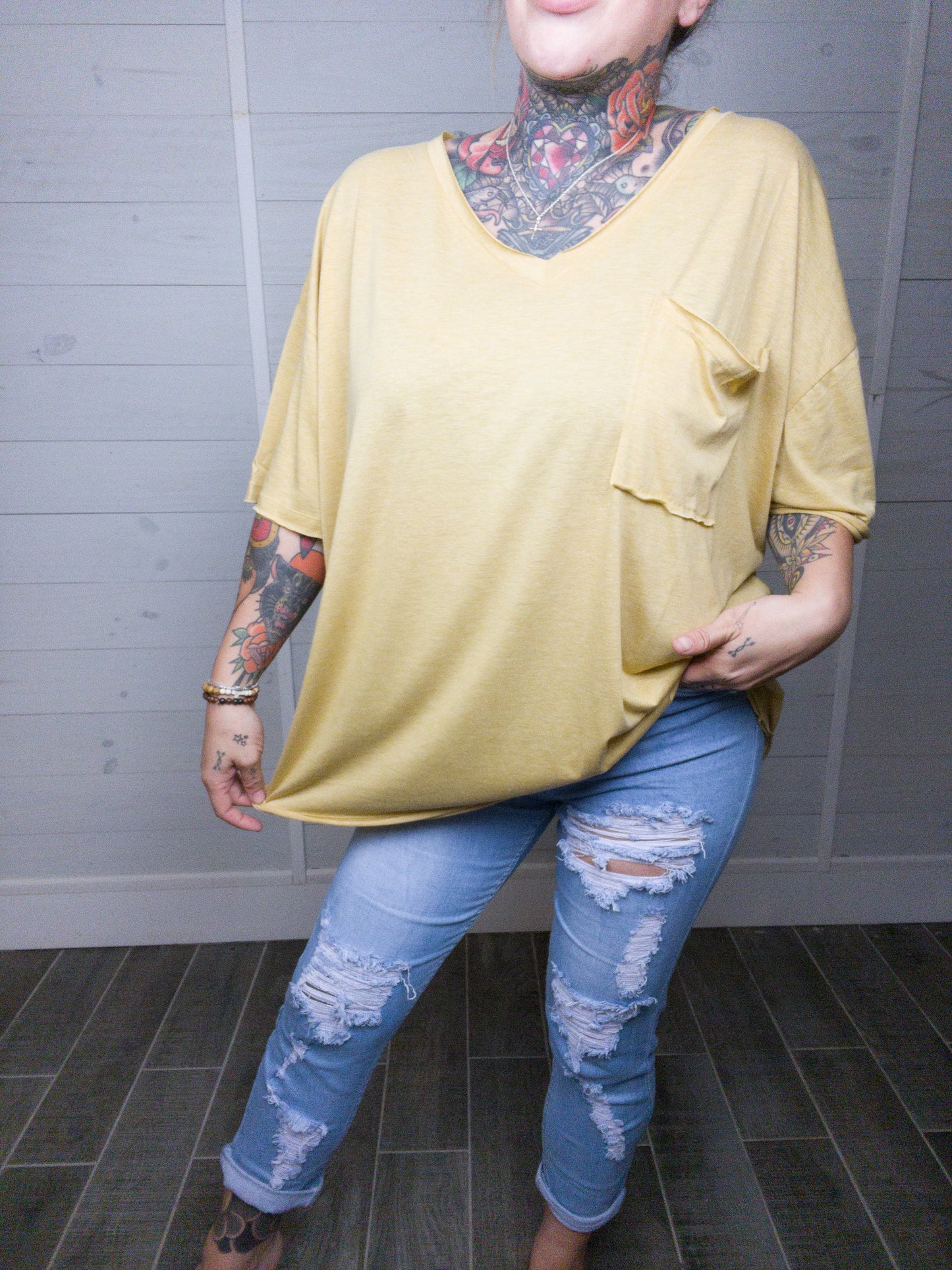 Creole Crocodile Oversized Curvy Boyfriend Tee