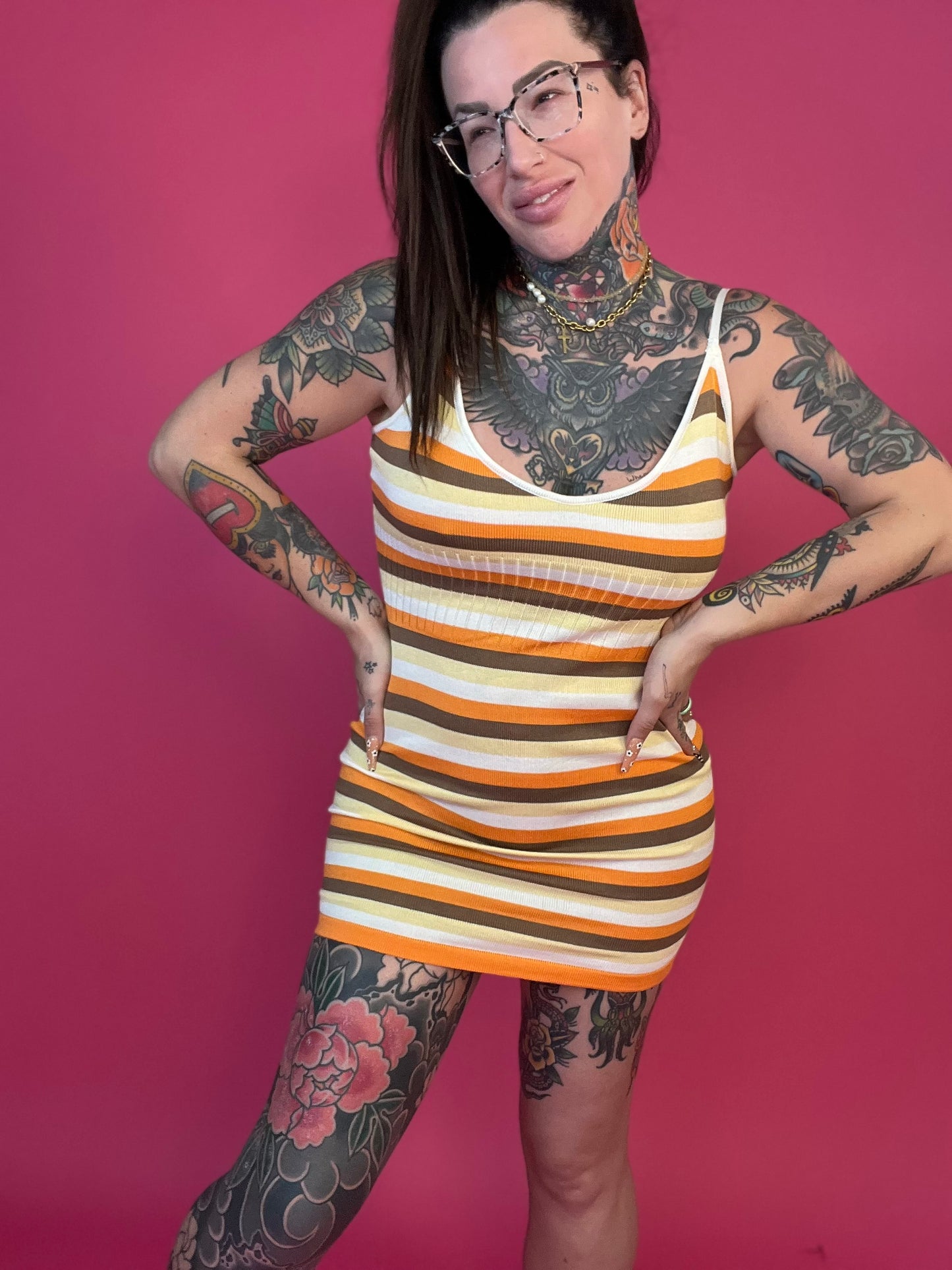 STRIPPED BODYCON MINI DRESS (Multiple Colors) - BP