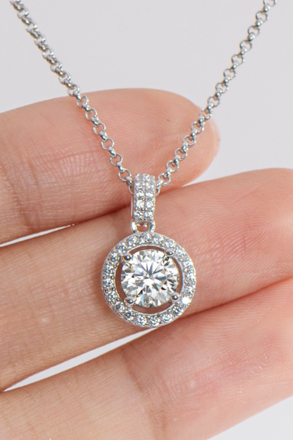 In Your Eyes Zircon Pendant 925 Sterling Silver Necklace - BP