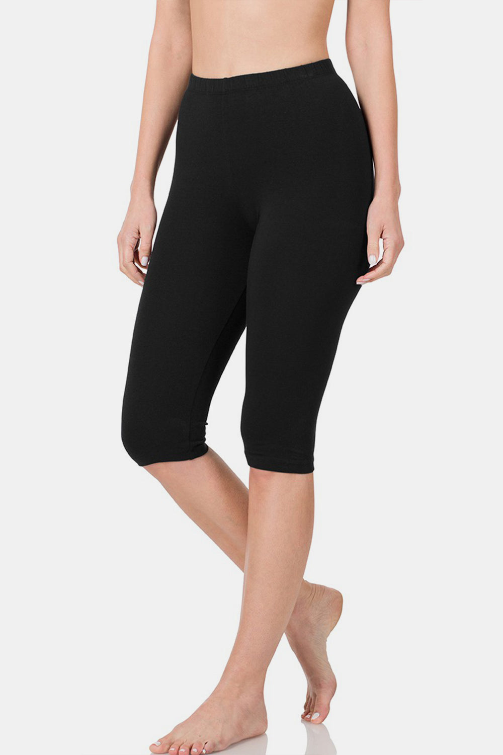 (S-3X) Athletic On Occasion Zenana High Waist Capris