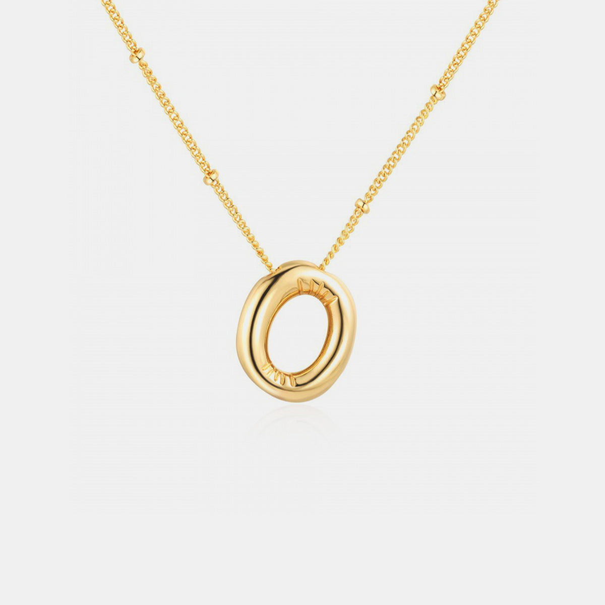 (K-S) What’s My Name Gold-Plated Bubble Initial Necklace