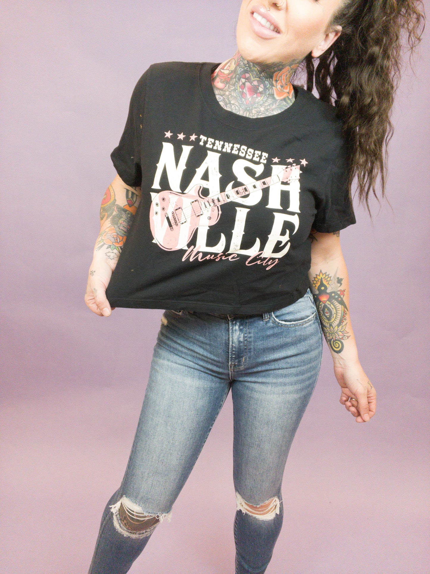 Nashville Music City Graphic Crop Top