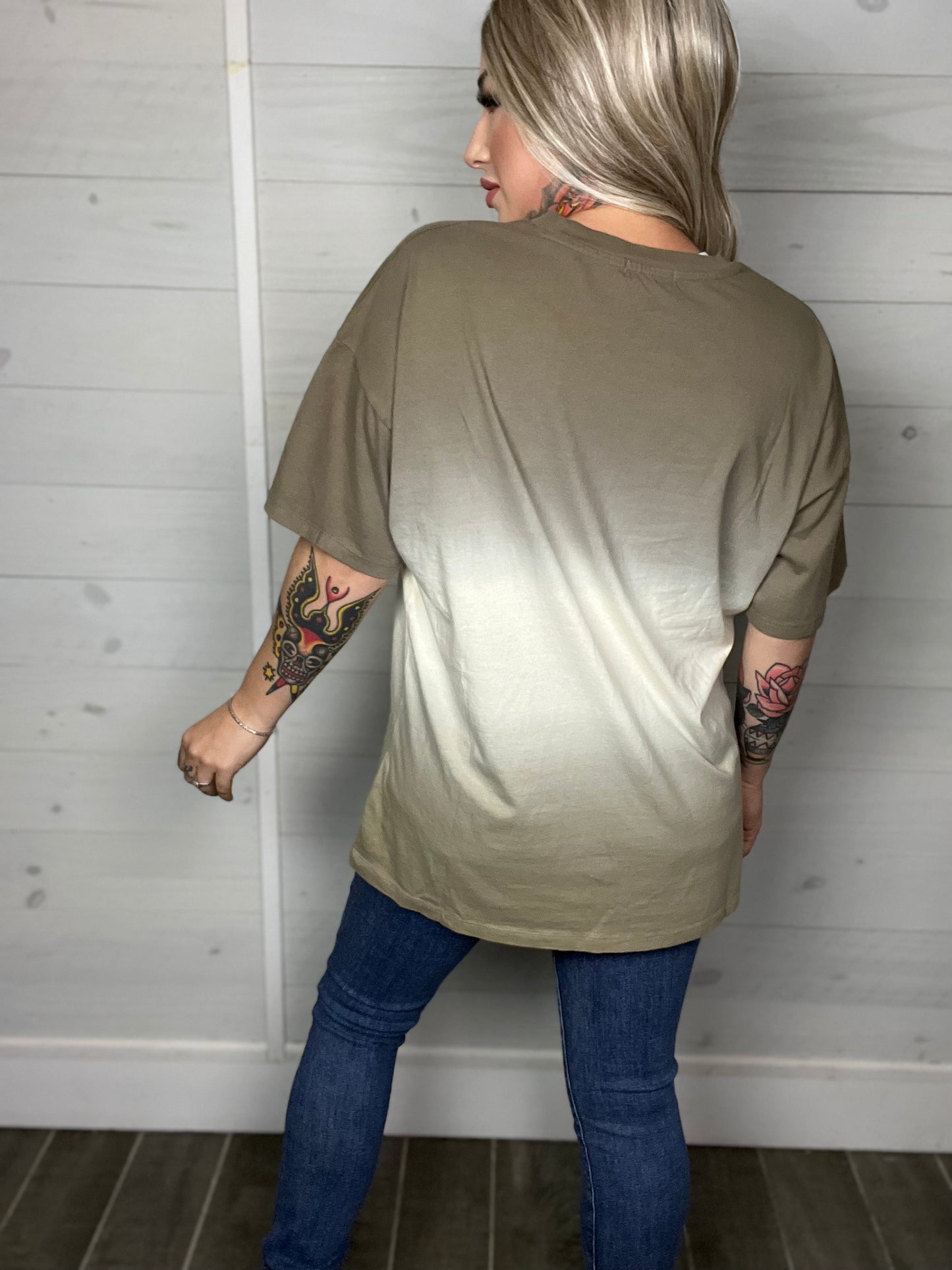 Back to Basics Two Tone Oversized Tee