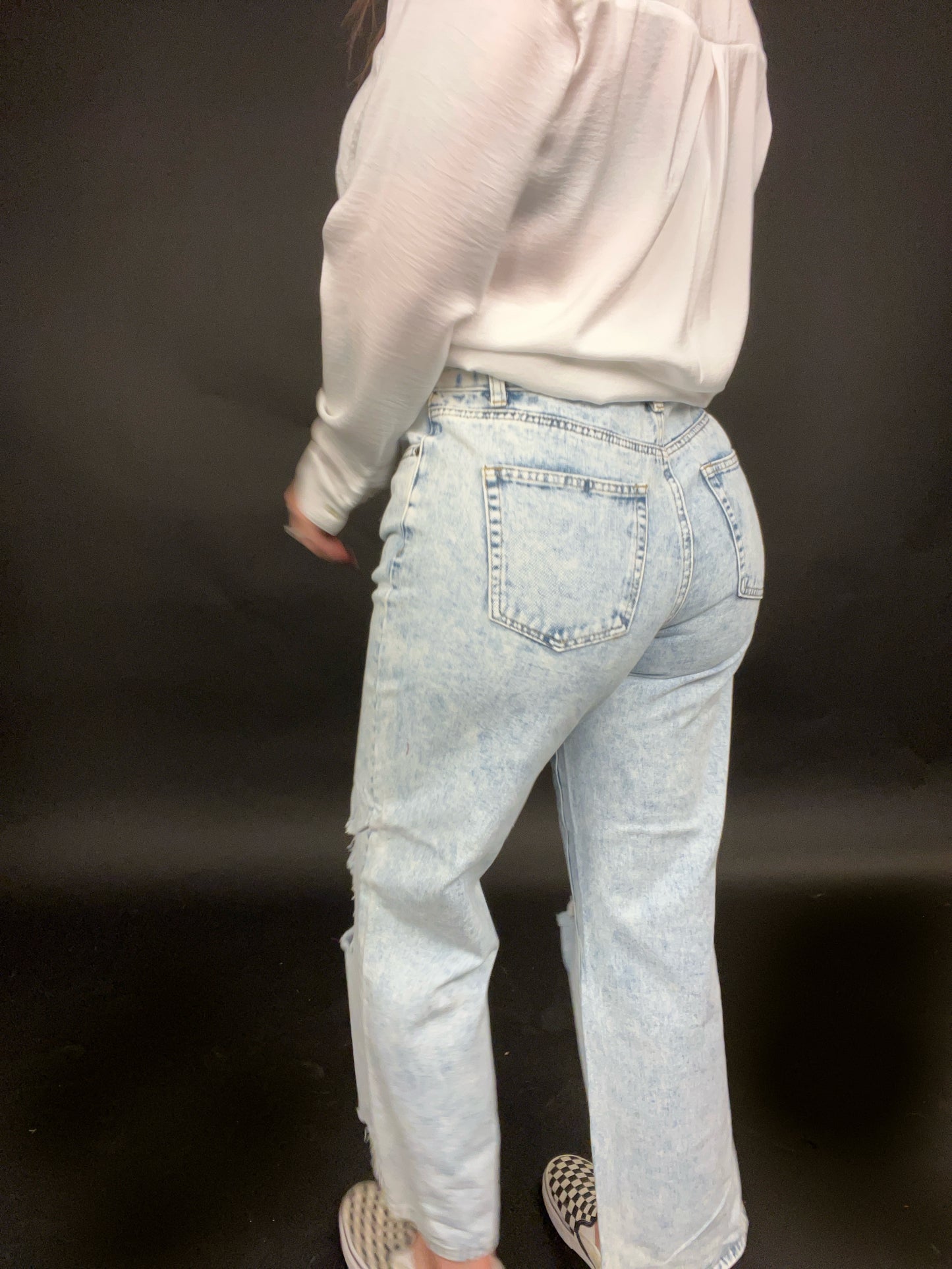 See Ya Later Girl Wide Leg Distressed Skater Jeans (Sizes 1-13)