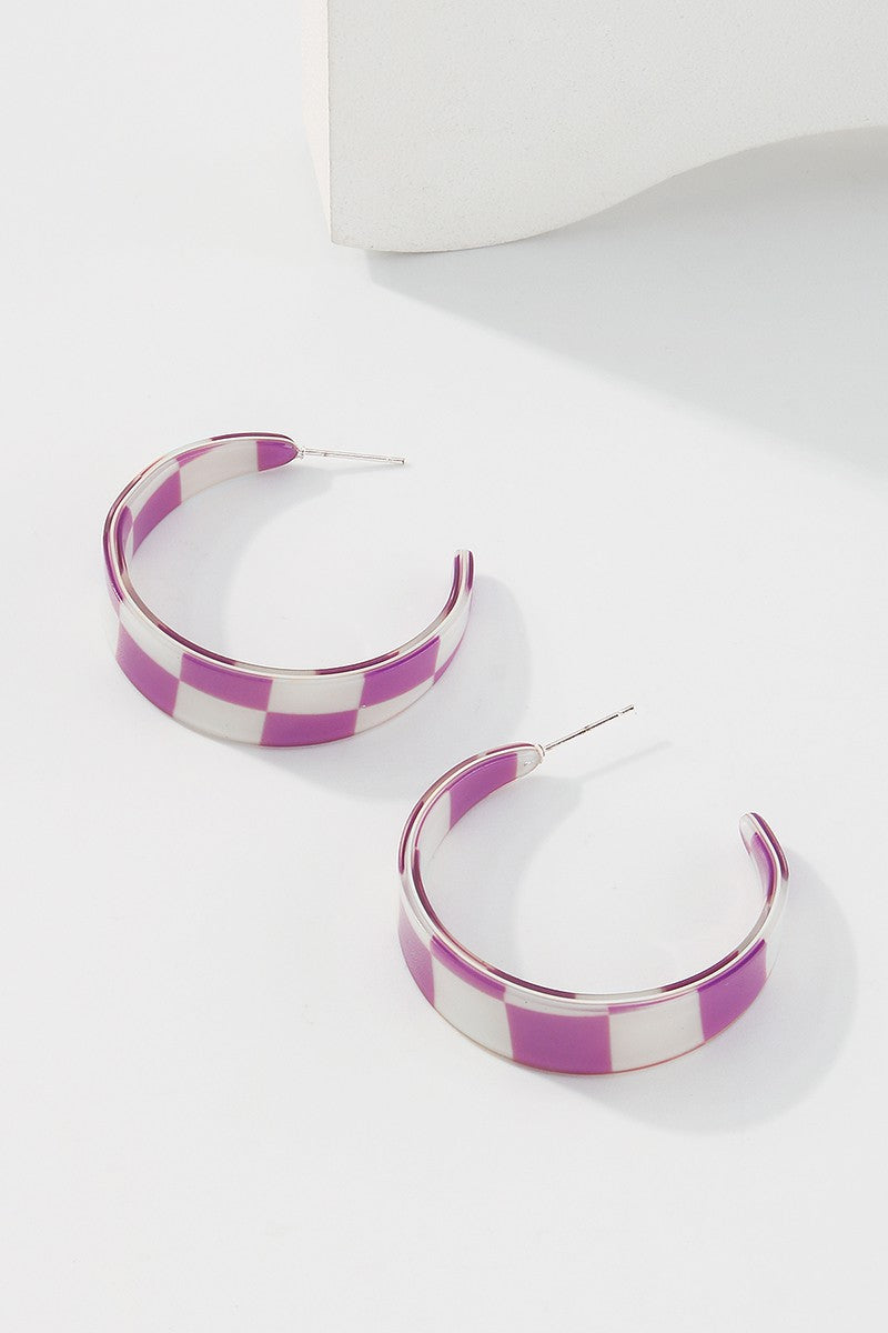 Sweet Tooth Retro Candy Color Resin Hoop Earrings