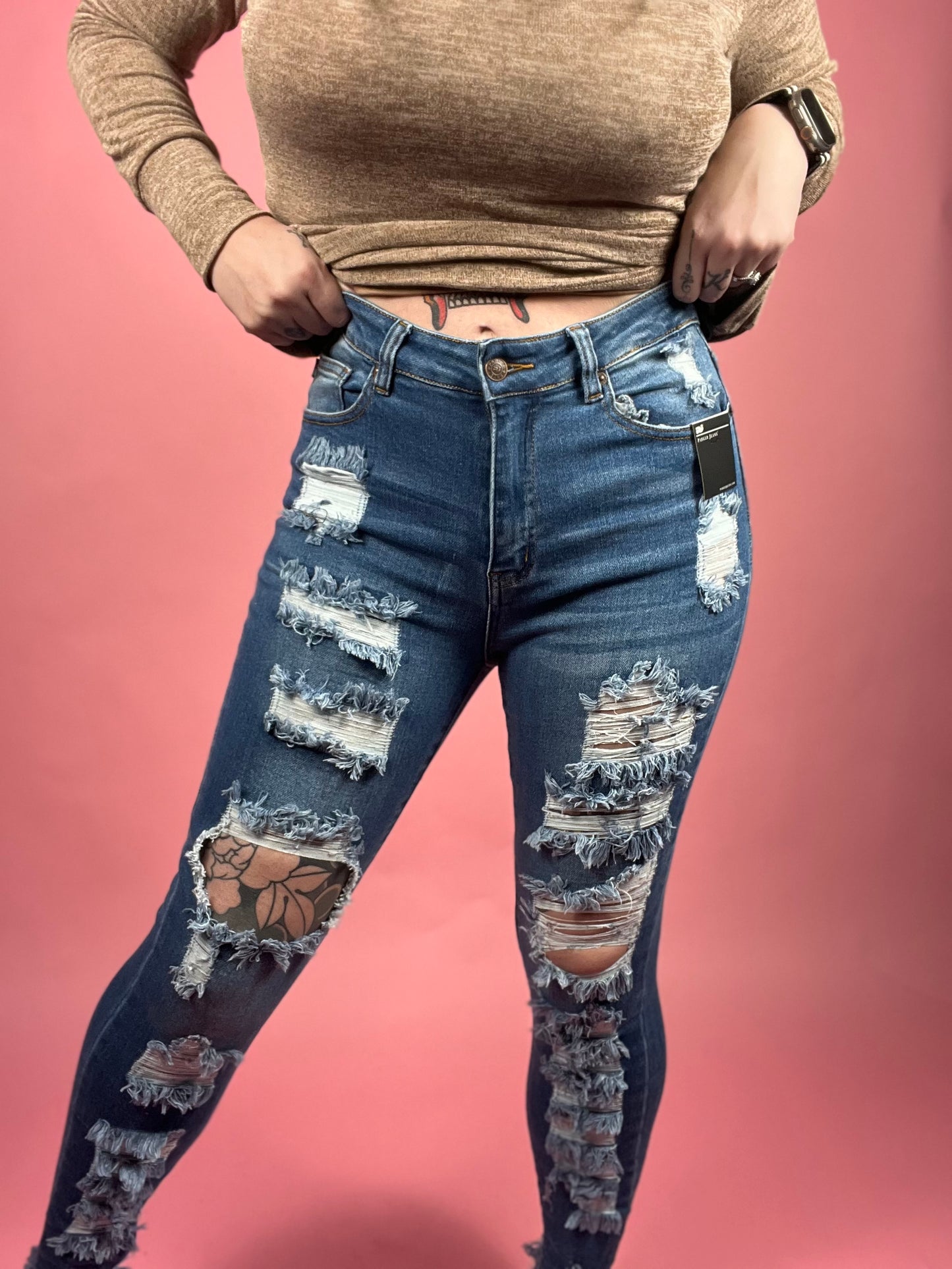 Talk Back Curvy/Reg High Rise Skinny Denim Jeans