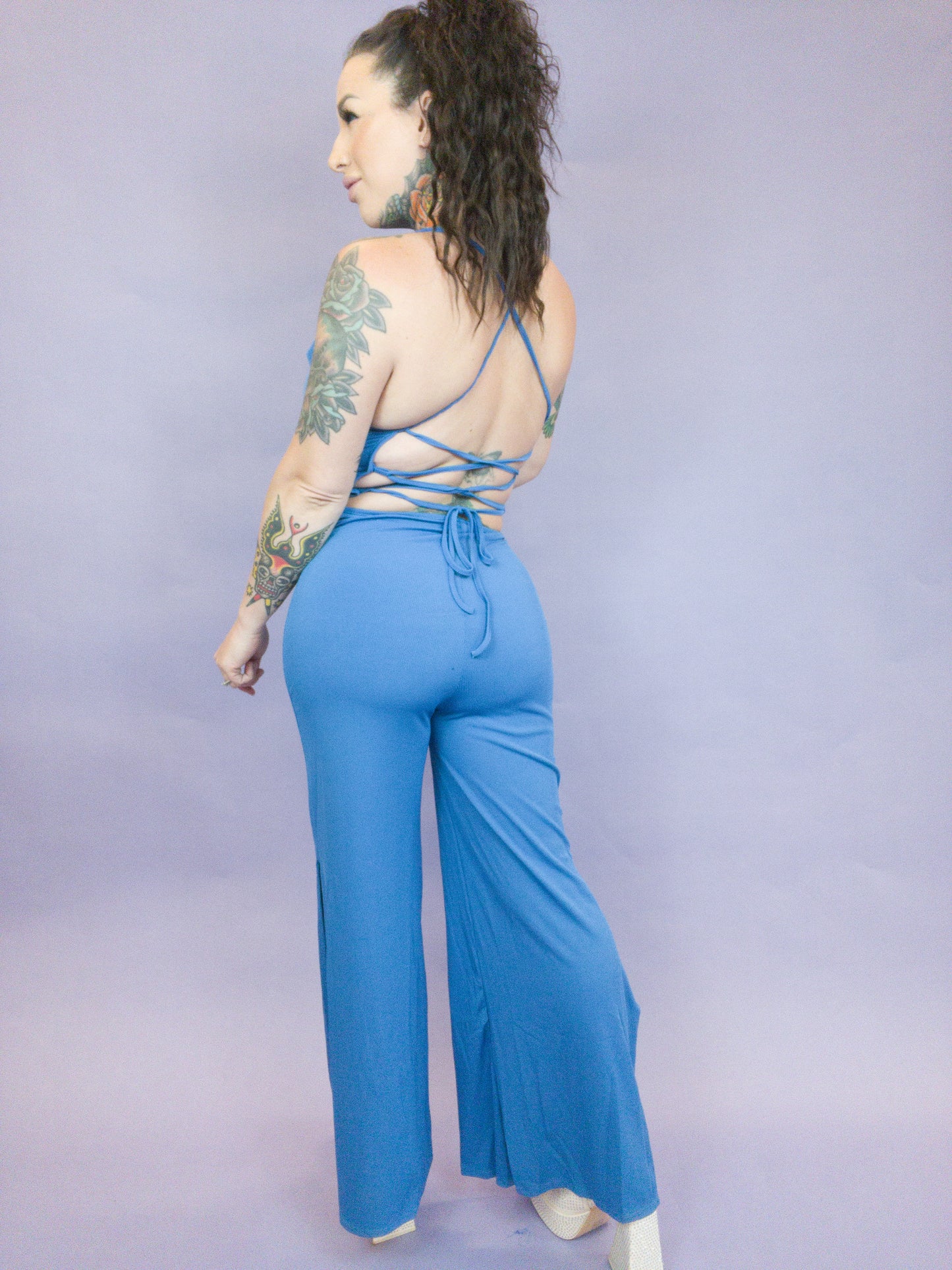 Stand & Deliver Flare Backless Jumpsuit (MULTIPLE COLORS)