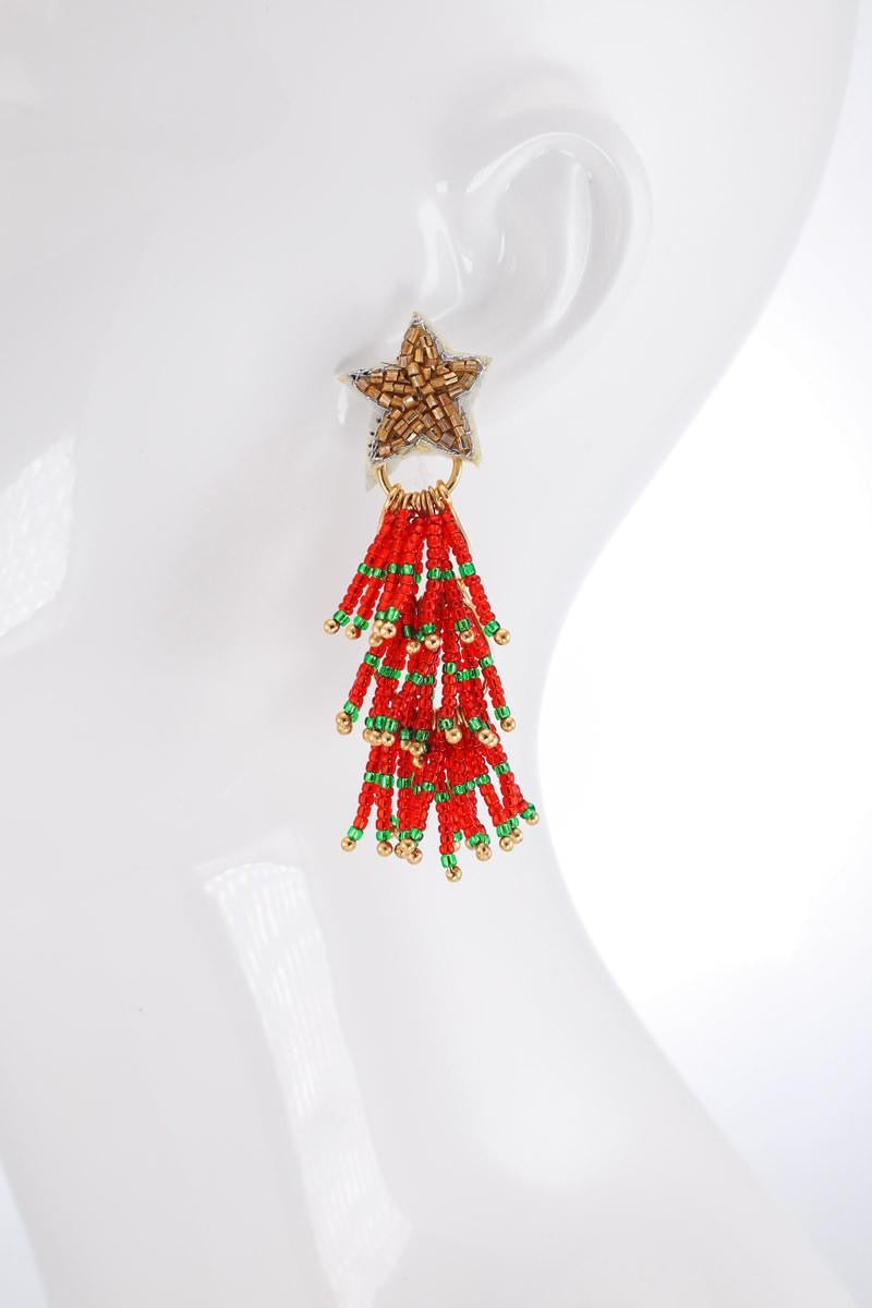 Nice List Beaded Star Earrings