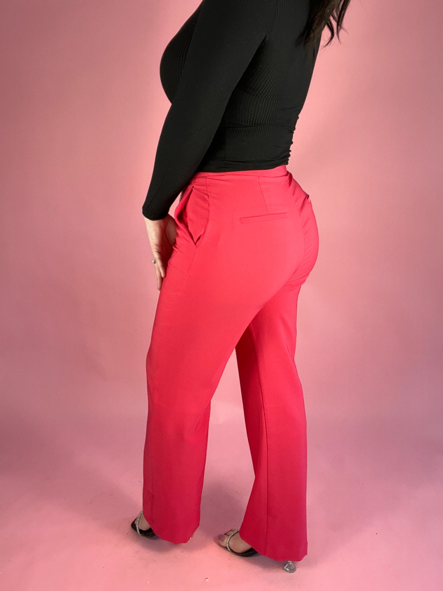 Snuggly Style Woven Solid Formal Long Pants