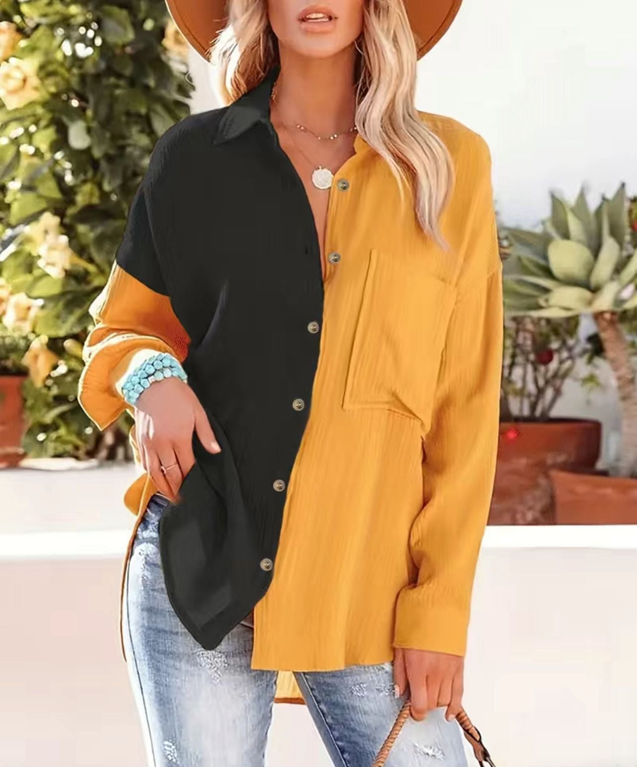 Cold Front Oversized Button Down Shirt