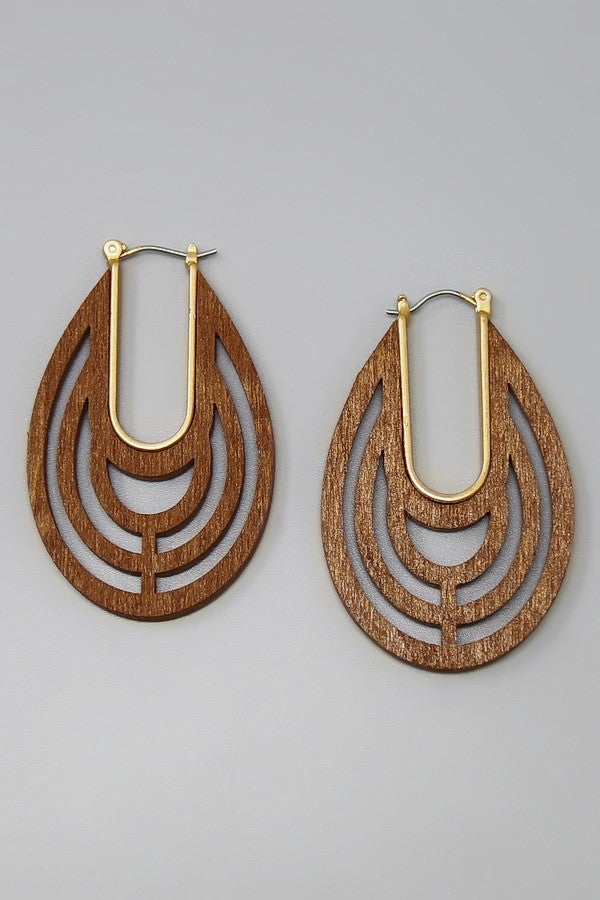 Boho Vixen Wooden Arch Earrings