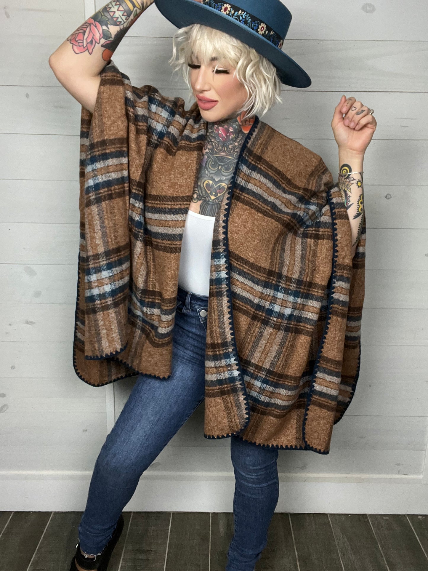 Blissful Seasons Plaid Ruana