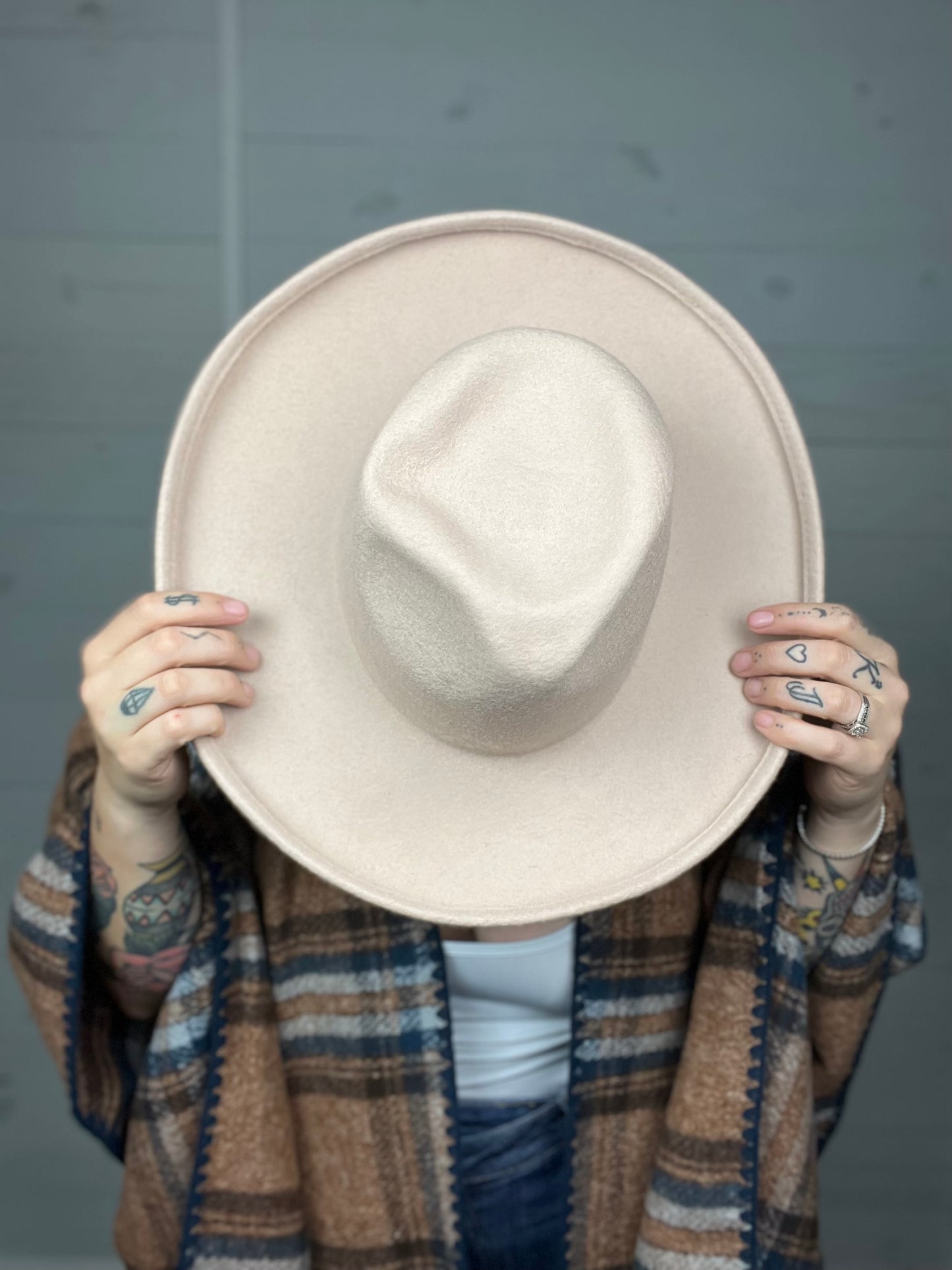 Naughty Neutrals Wool Wide Brim Hat