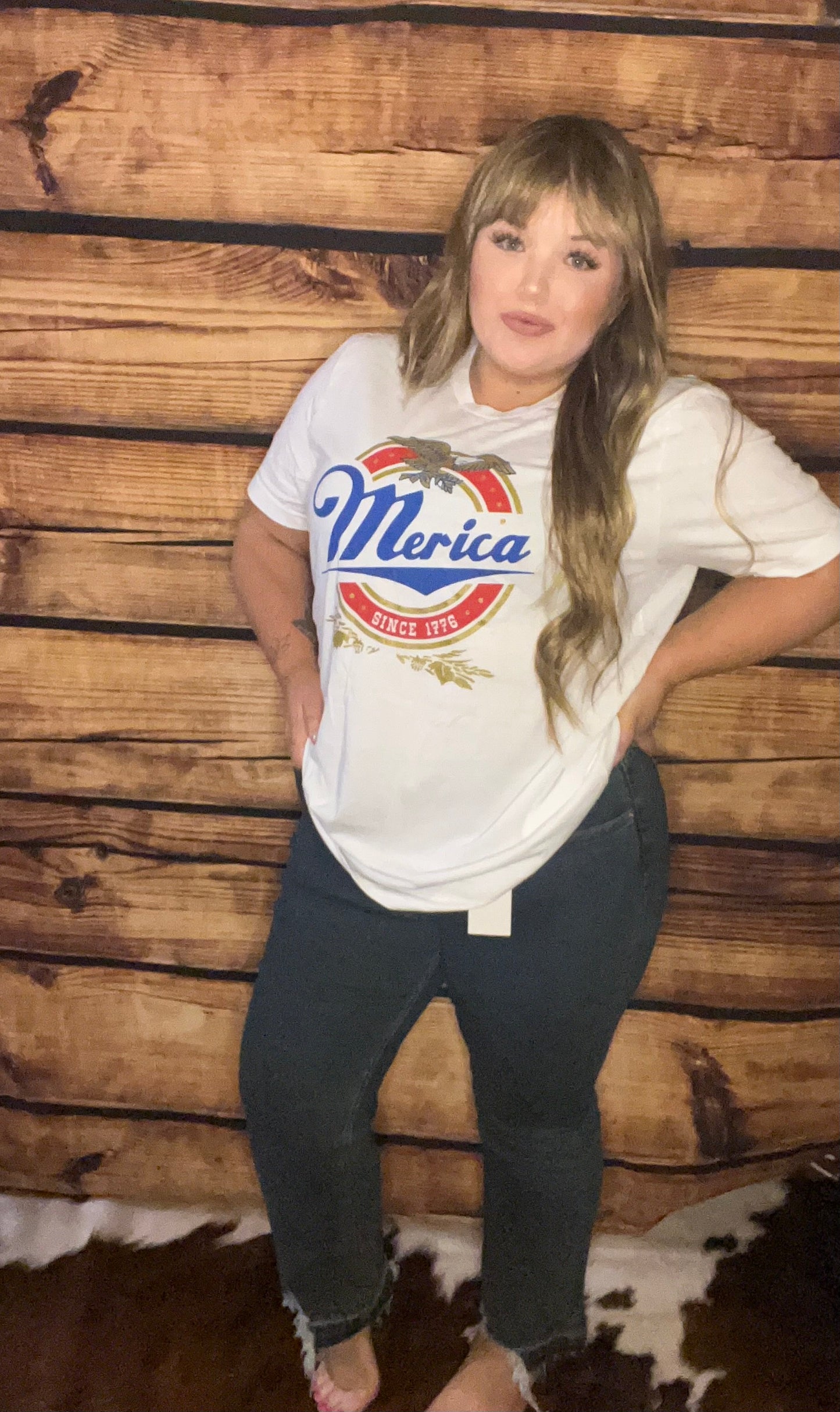 CURVY - Retro Merica Eagle Plus Size Graphic Tee (MULTIPLE COLORS) - BP