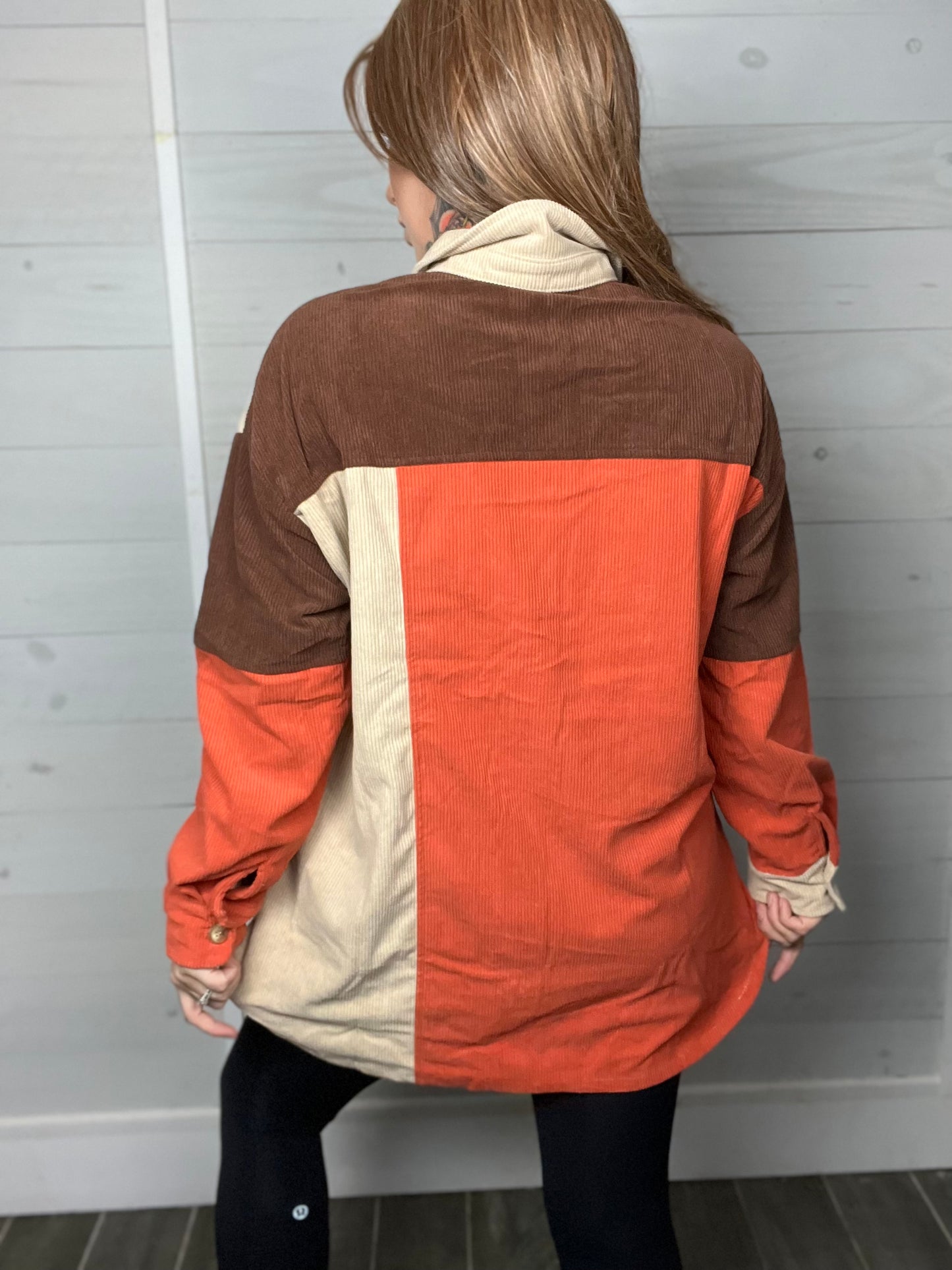 Temporary Escape Curvy Corduroy Shacket