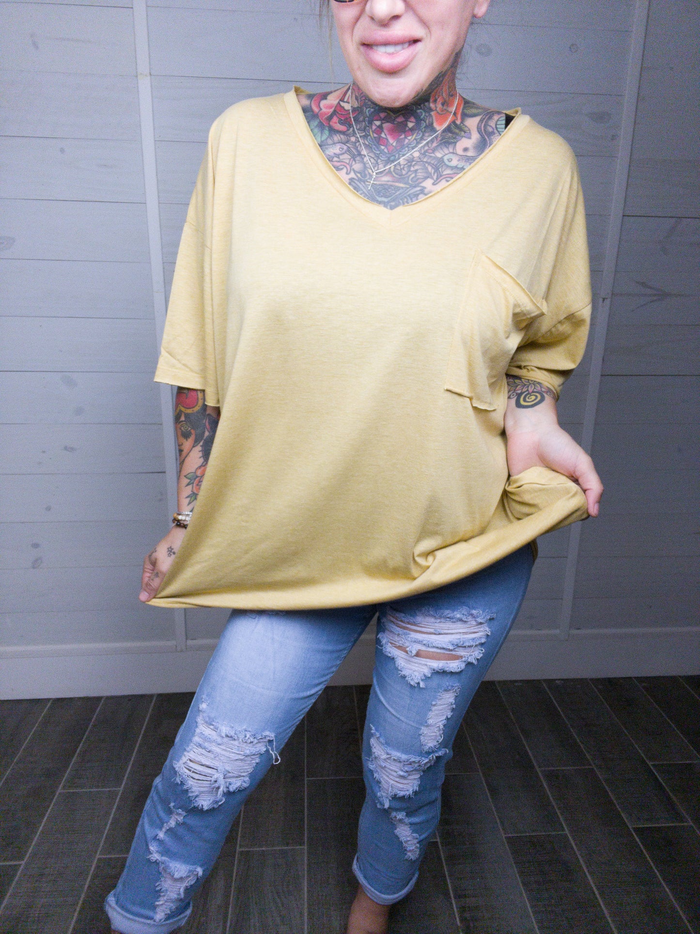 Creole Crocodile Oversized Curvy Boyfriend Tee