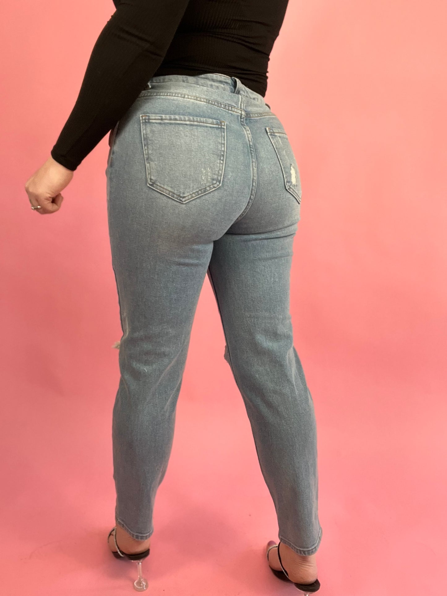 Bad Moms Club Curvy High Rise Mom Jeans