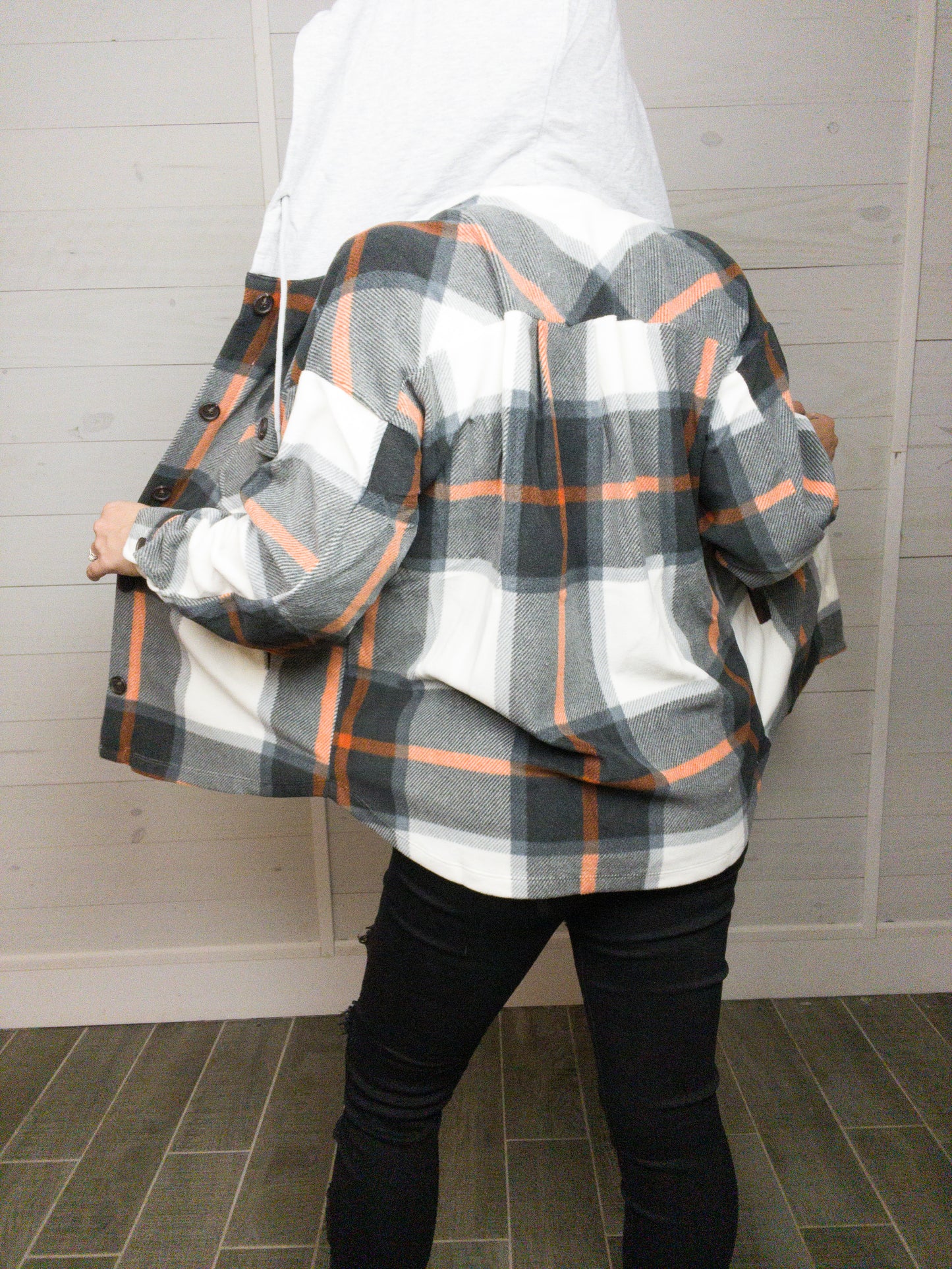 Constant Chaos Hooded Flannel Shacket (Multiple Color Options)