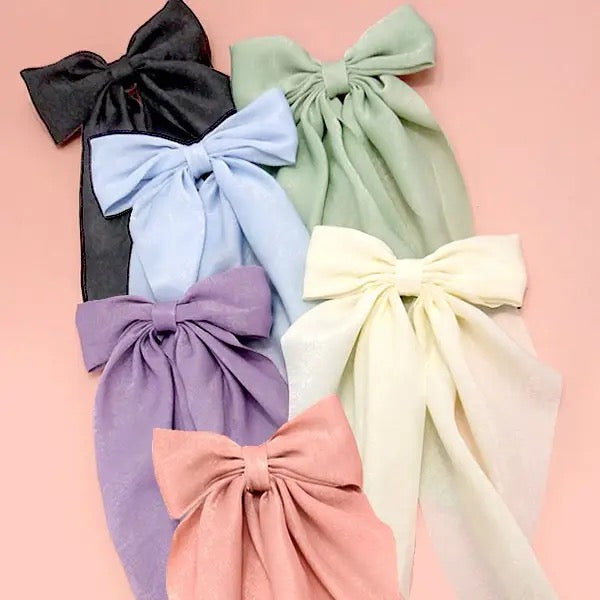 Sheer Bow Ribbon Hair Clips