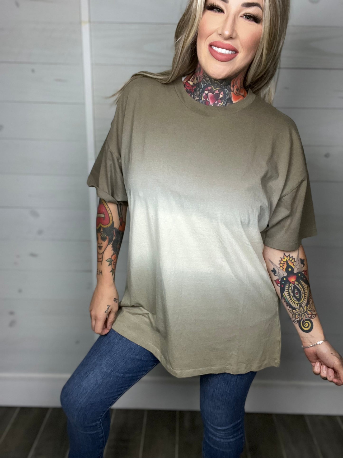 Back to Basics Two Tone Oversized Tee