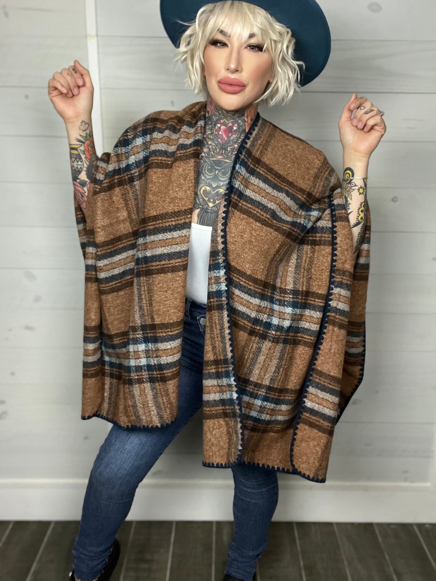 Blissful Seasons Plaid Ruana