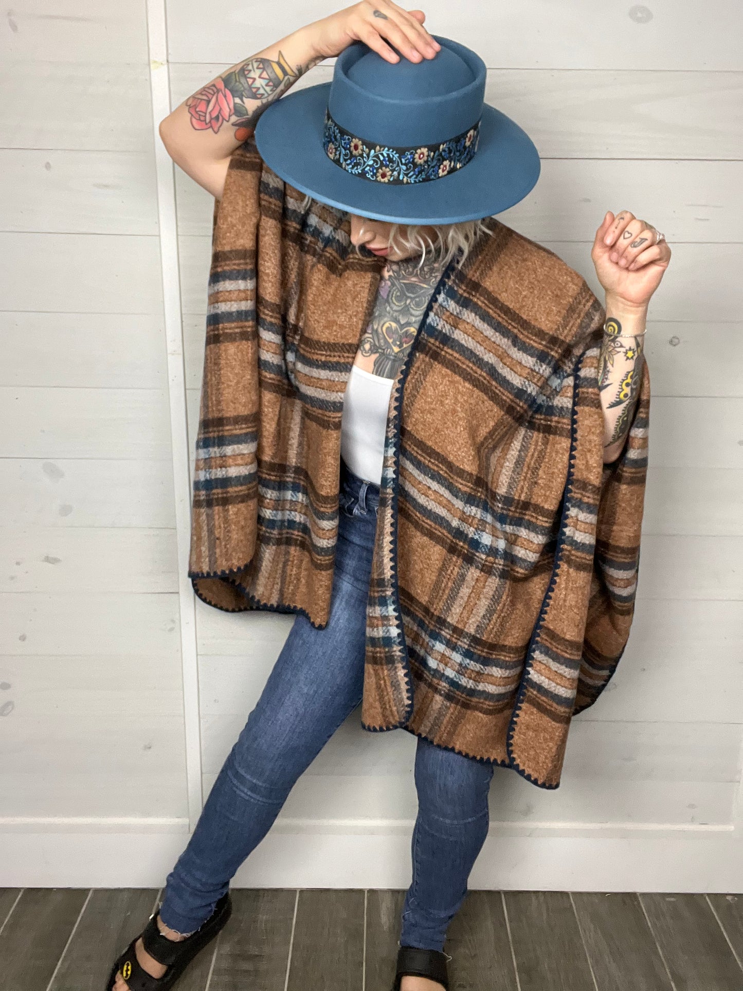 Blissful Seasons Plaid Ruana