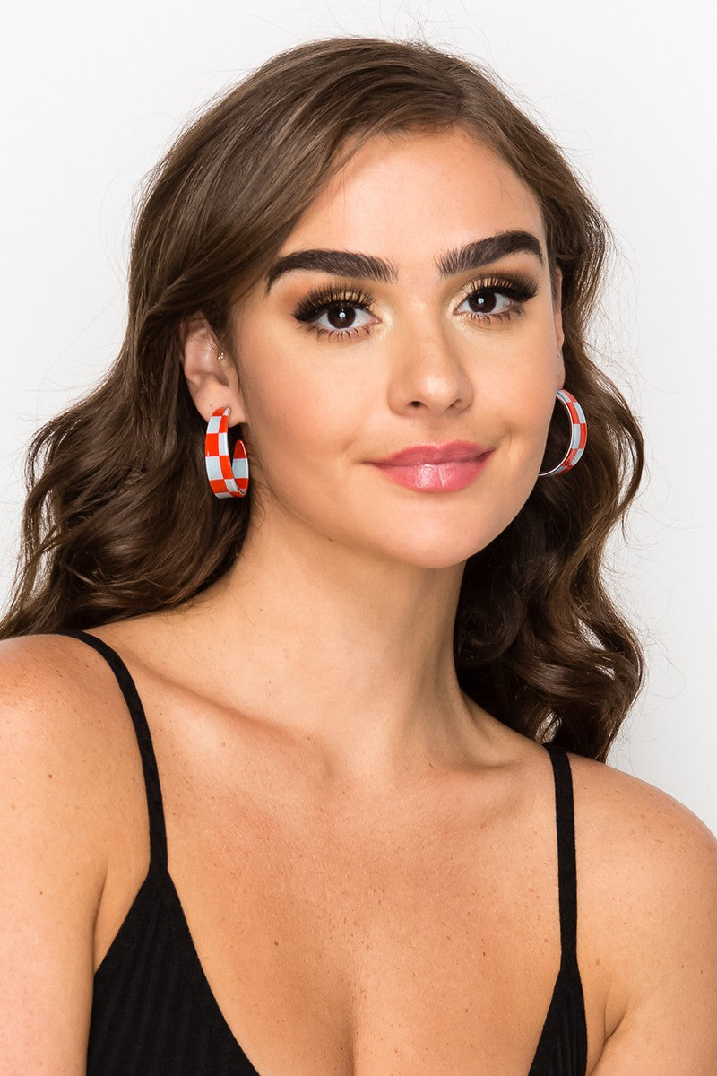 Sweet Tooth Retro Candy Color Resin Hoop Earrings