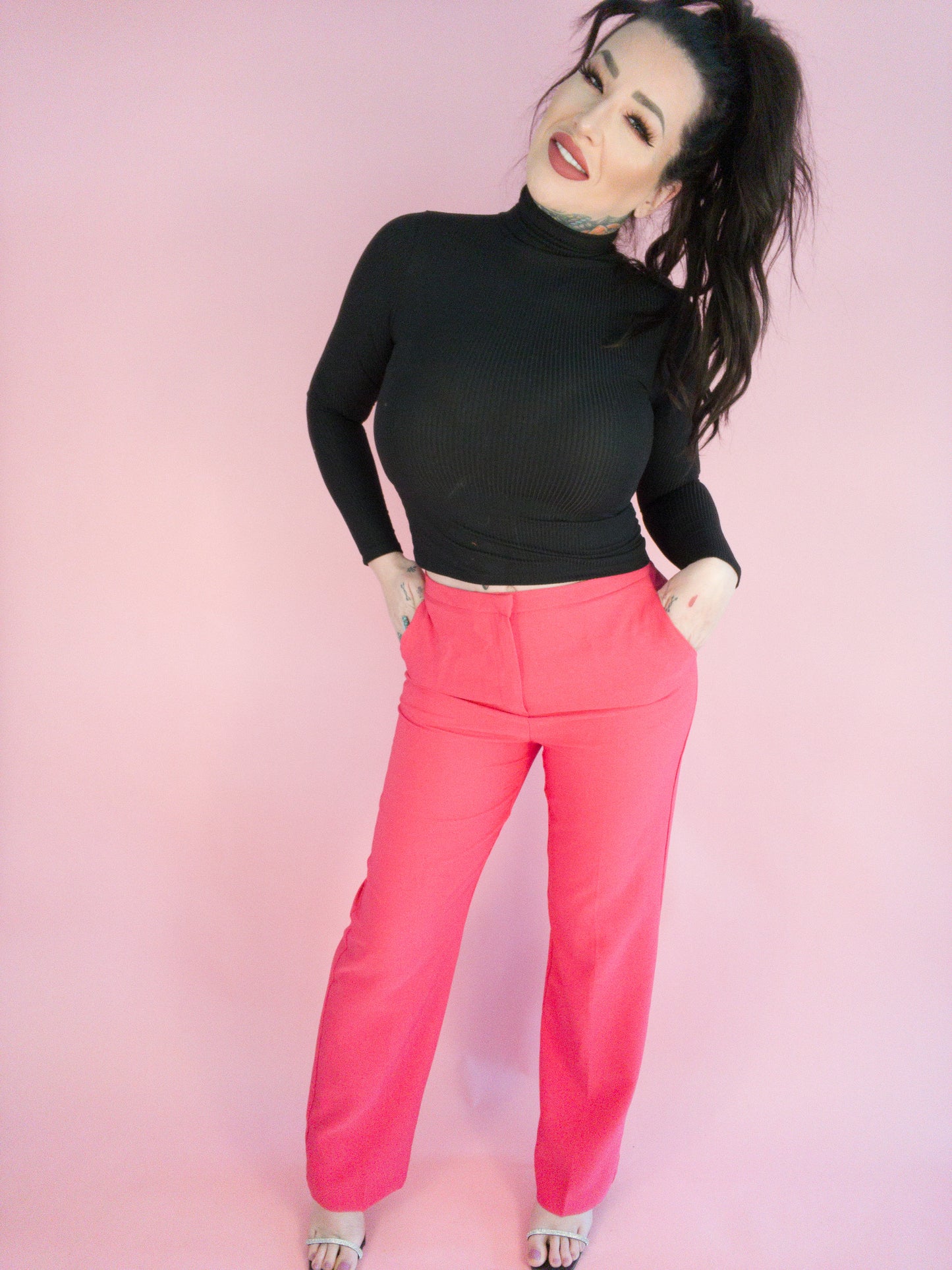 Snuggly Style Woven Solid Formal Long Pants