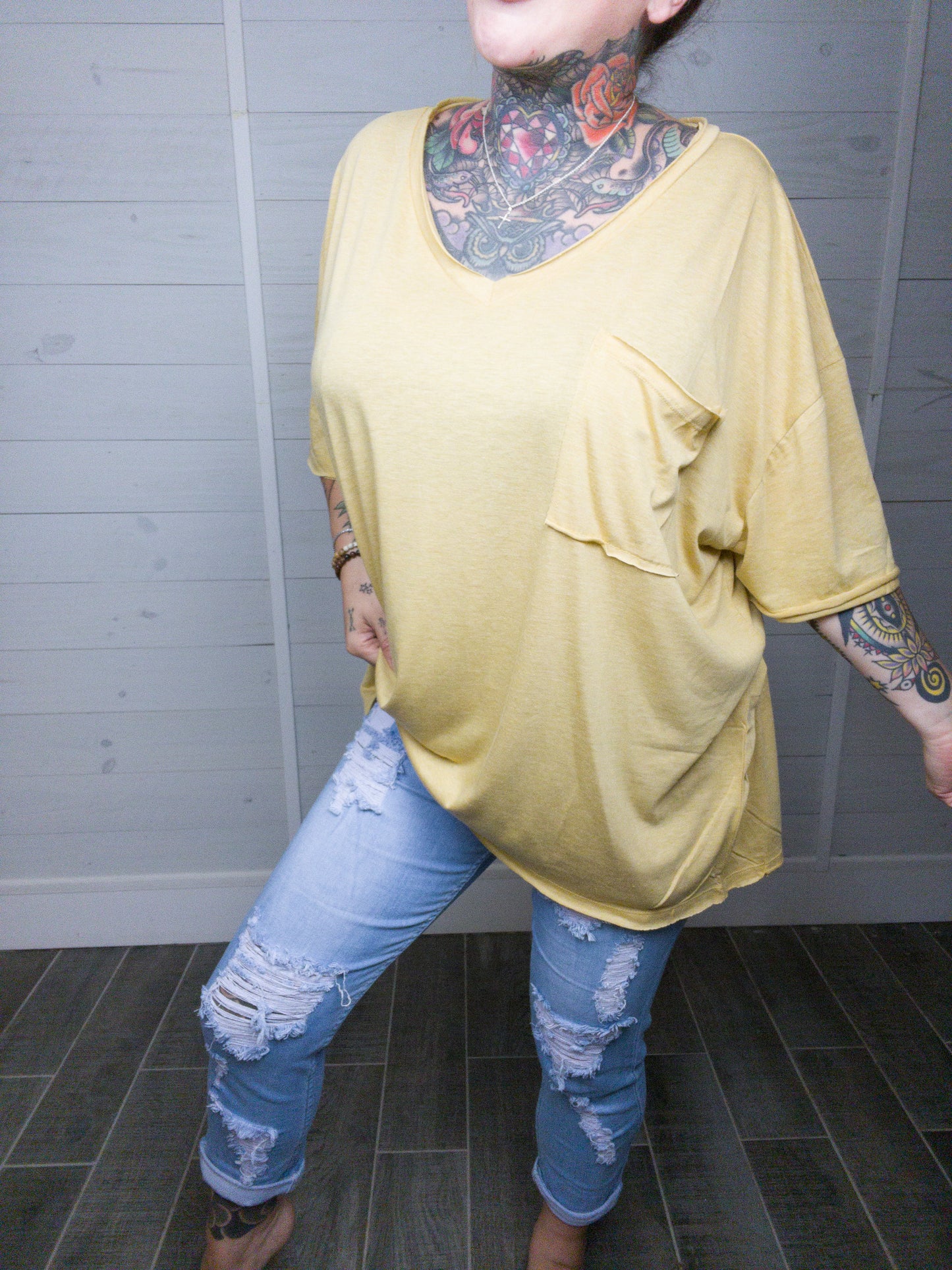 Creole Crocodile Oversized Curvy Boyfriend Tee