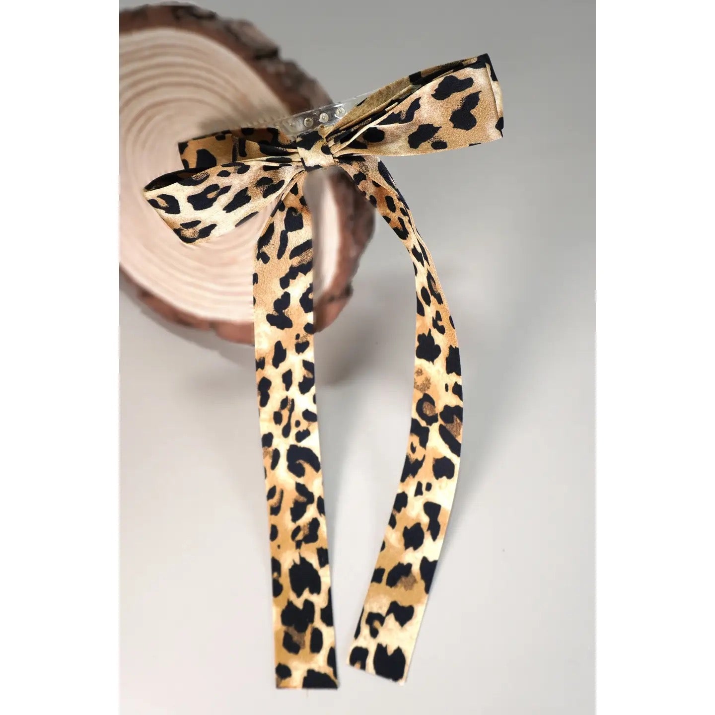 Leopard Print Bow Pin Hair Clips