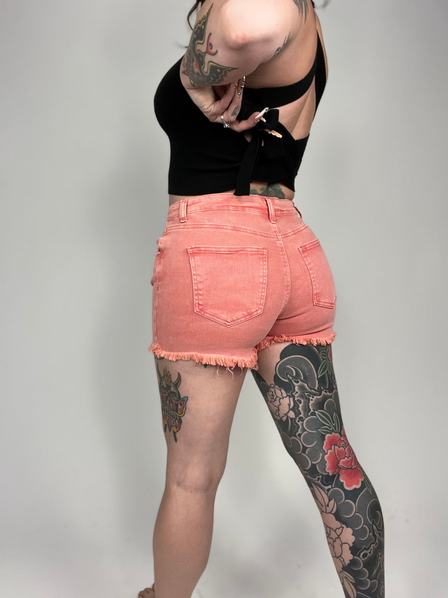 Acid Washed Frayed Cutoff Hem Shorts (MULTIPLE COLORS) - BP