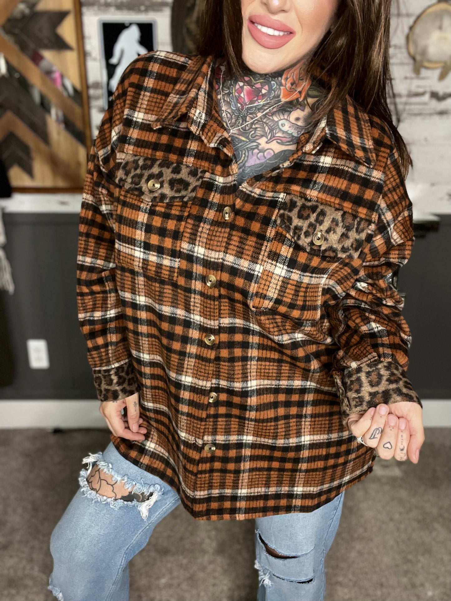 Boo In Boujee Curvy Plaid Shacket