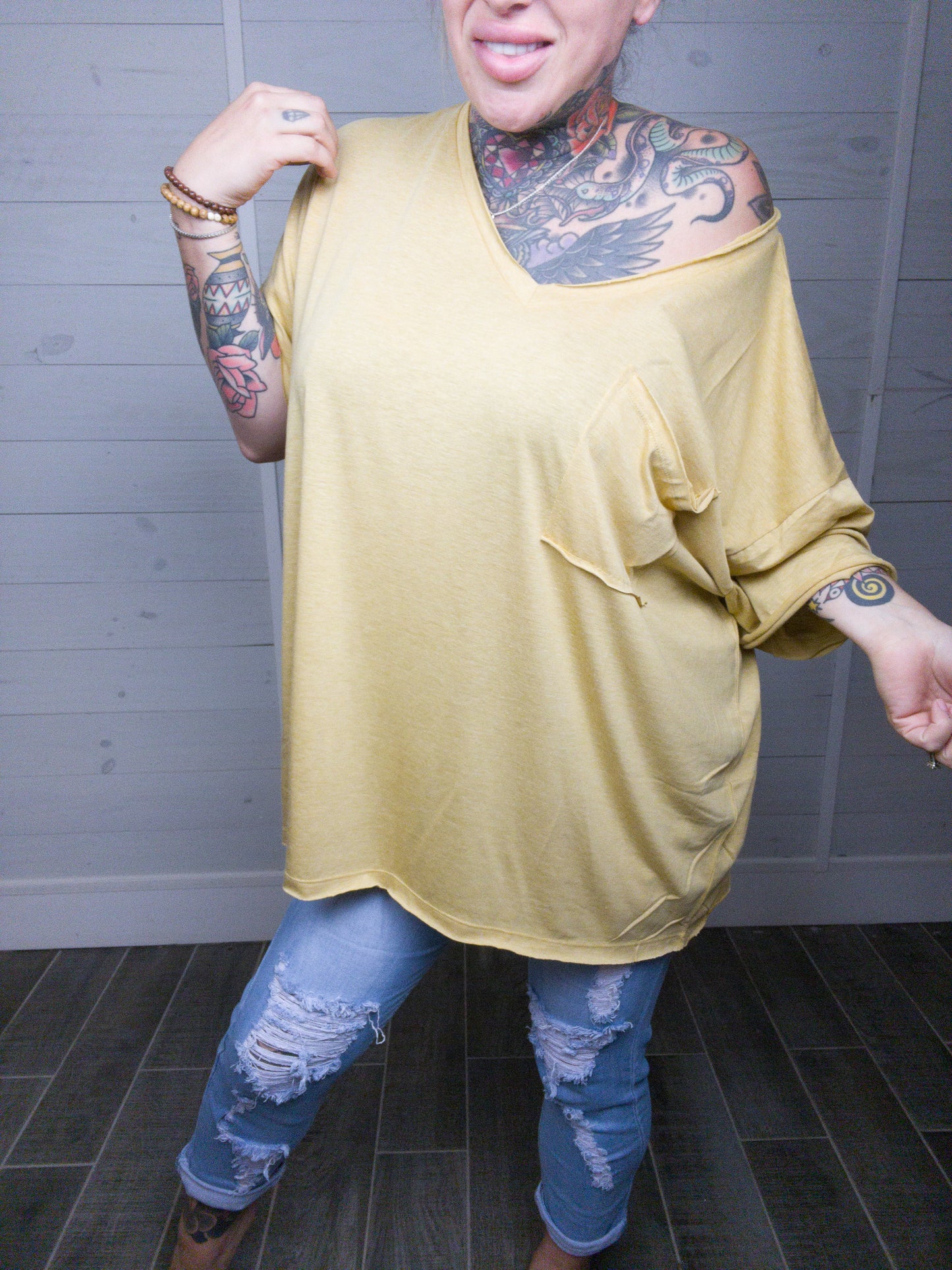 Creole Crocodile Oversized Curvy Boyfriend Tee