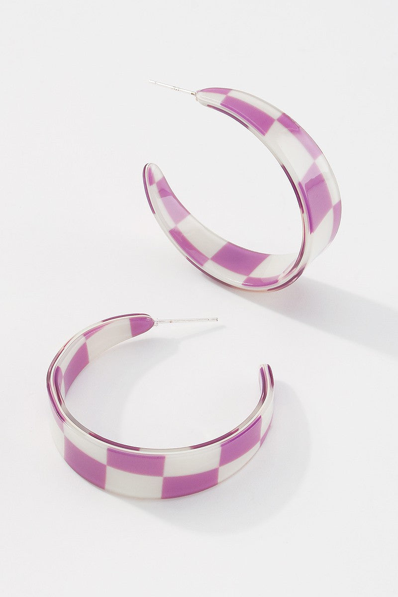 Sweet Tooth Retro Candy Color Resin Hoop Earrings