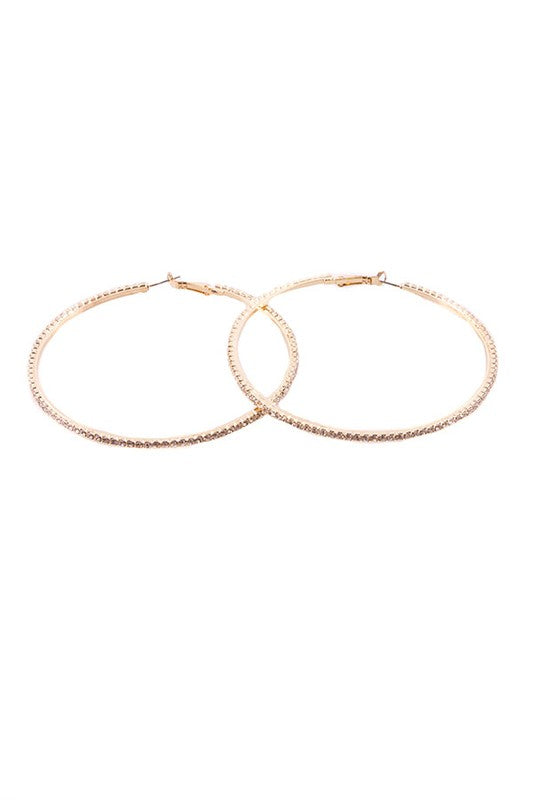 Glow For Show Rhinestone Hoop Earrings (Multiple Finishes) - BP