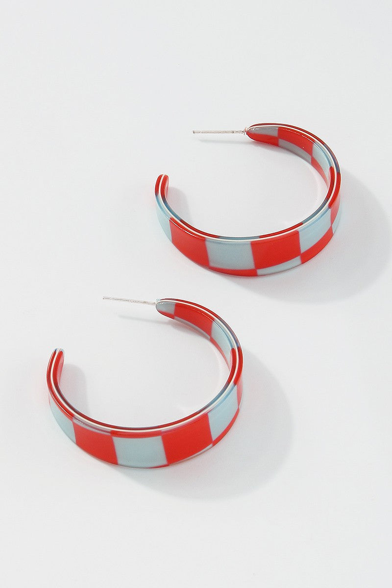 Sweet Tooth Retro Candy Color Resin Hoop Earrings