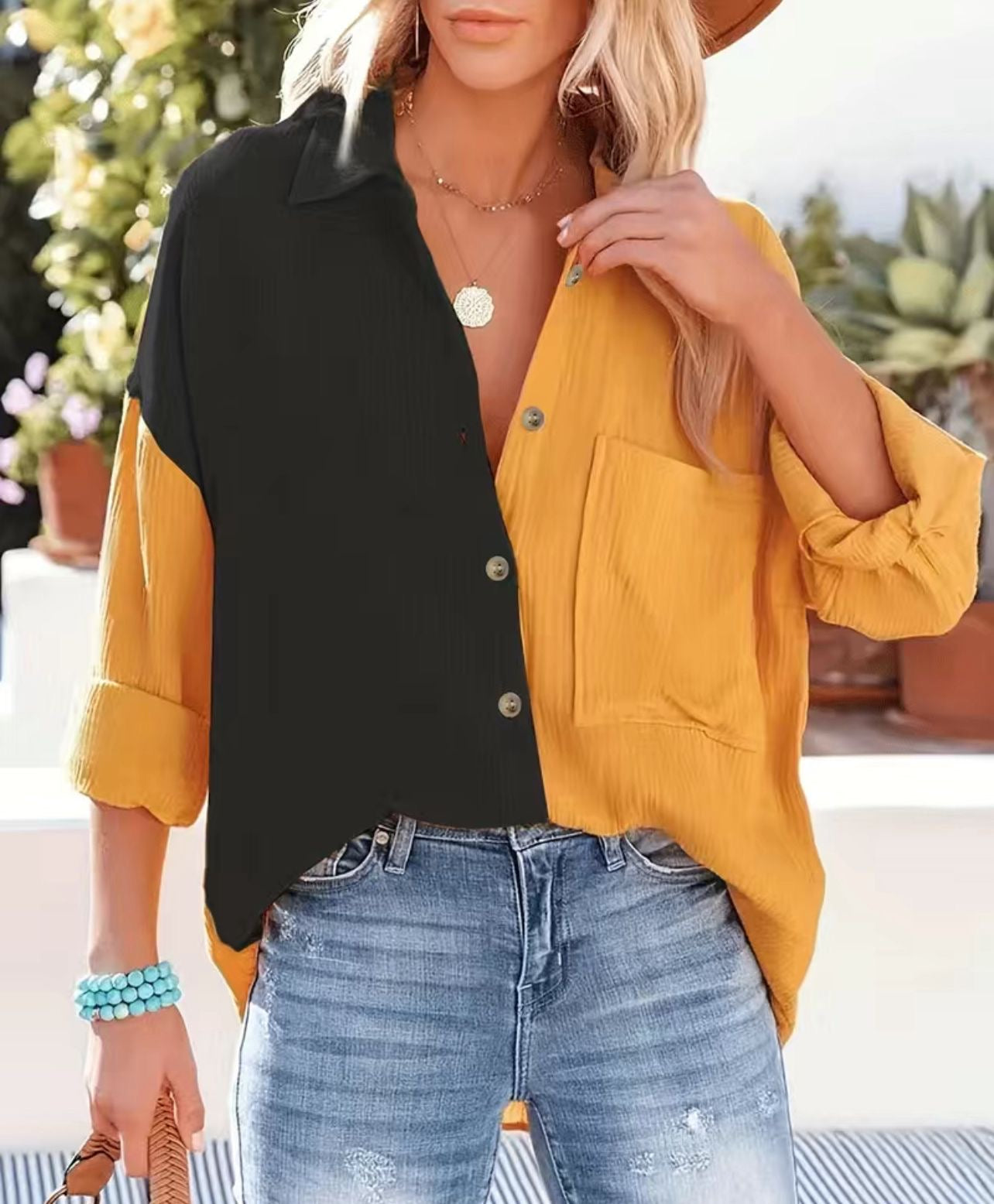 Cold Front Oversized Button Down Shirt