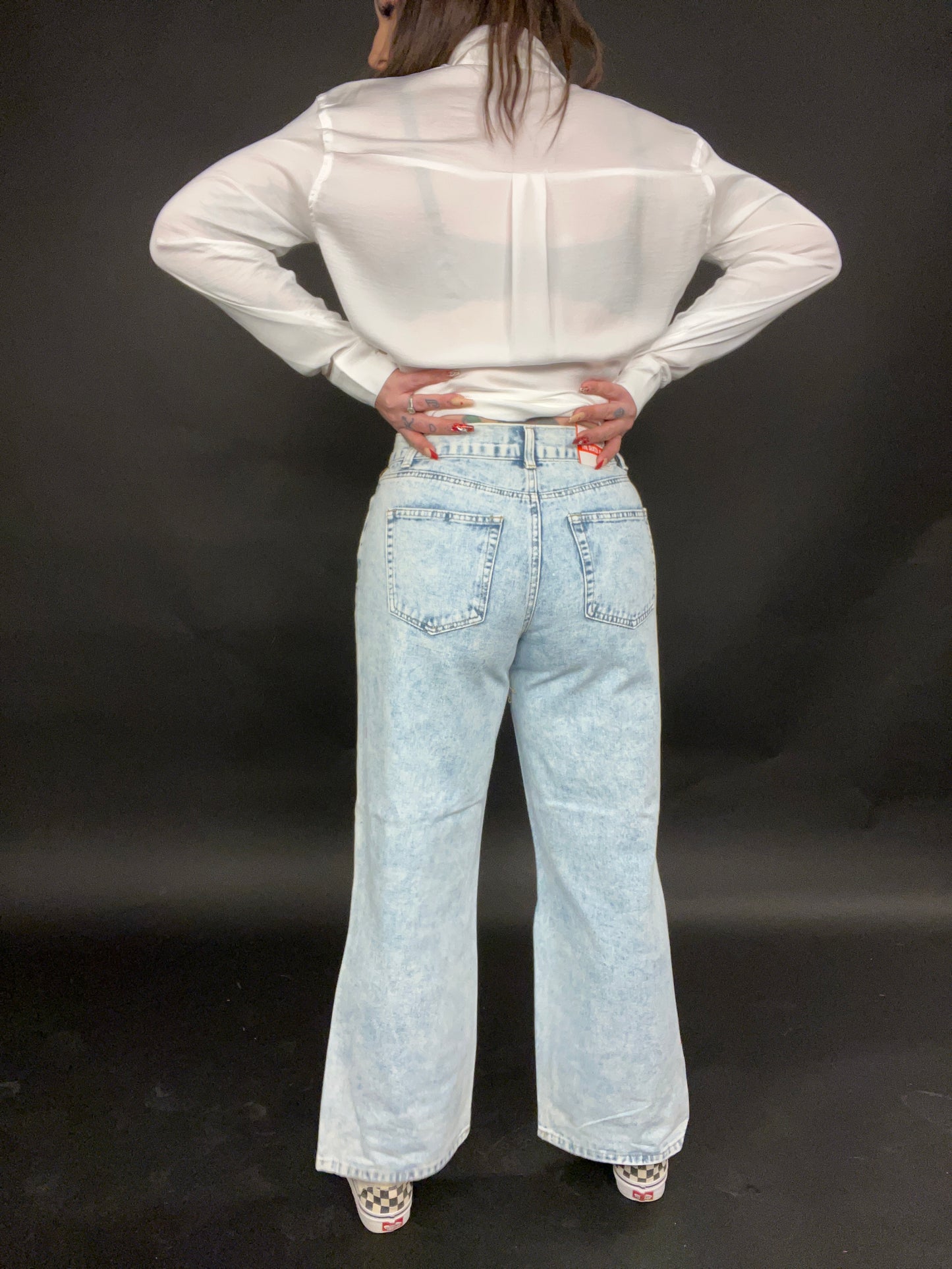 See Ya Later Girl Wide Leg Distressed Skater Jeans (Sizes 1-13)