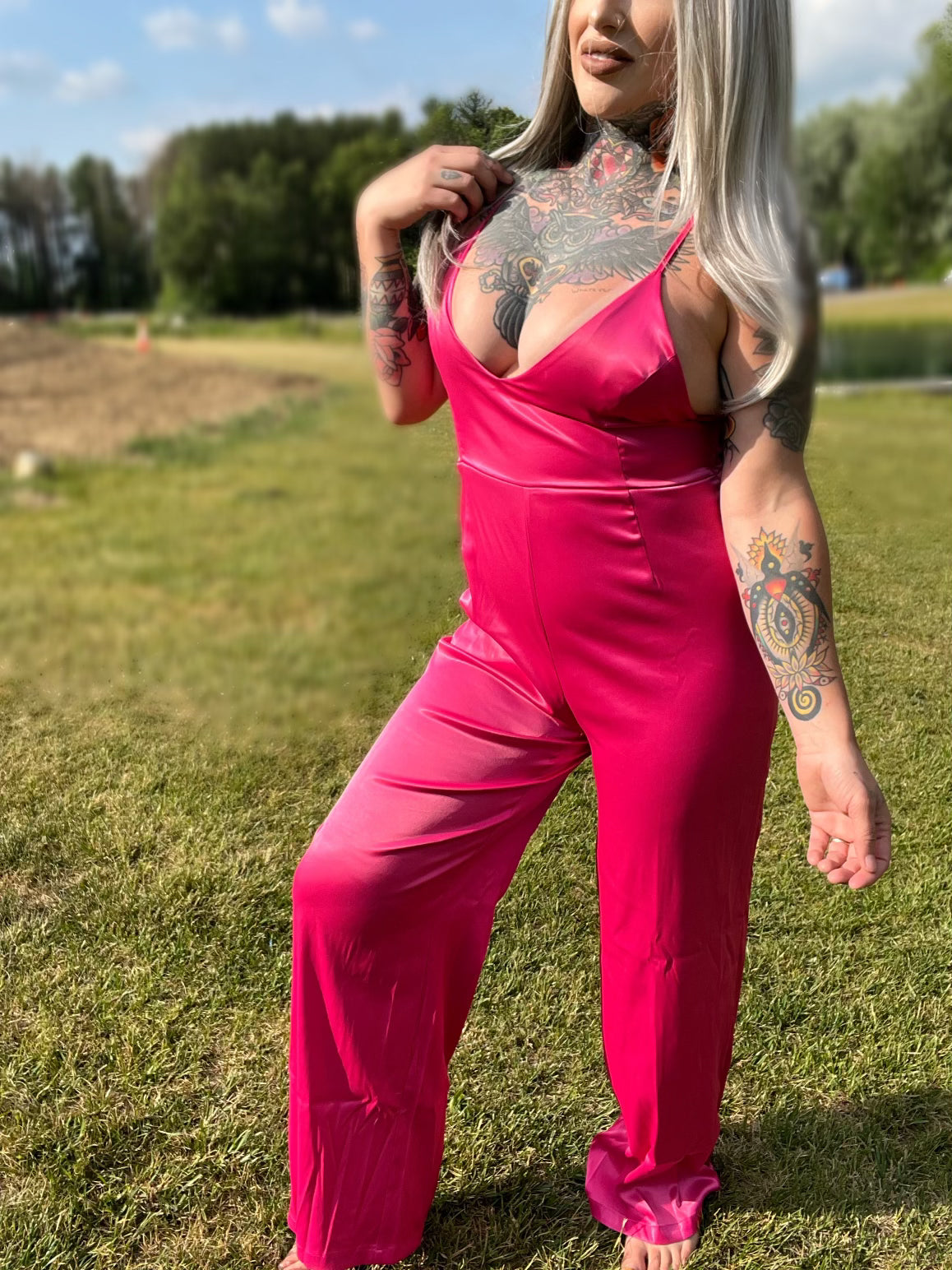Pretty In Pink Detailed Back Jumpsuit